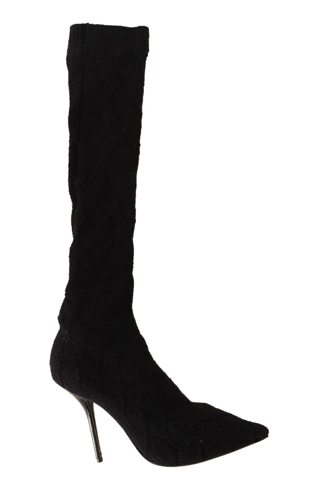Dolce & Gabbana Black Stretch Socks Knee High Booties Shoes LUNESCAPE