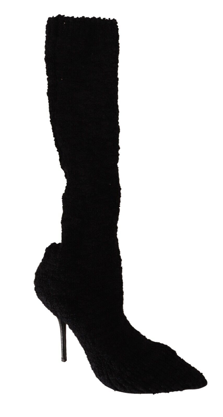 Dolce & Gabbana Black Stretch Socks Knee High Booties Shoes LUNESCAPE