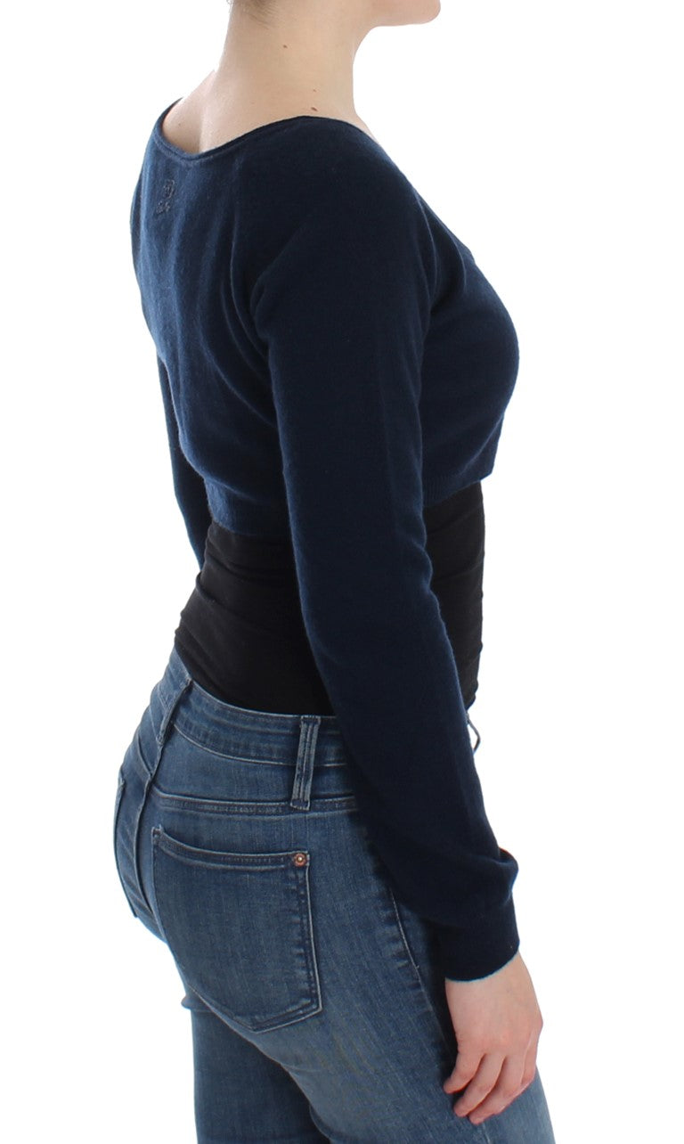 Ermanno Scervino Blue Cashmere Cardigan Sweater