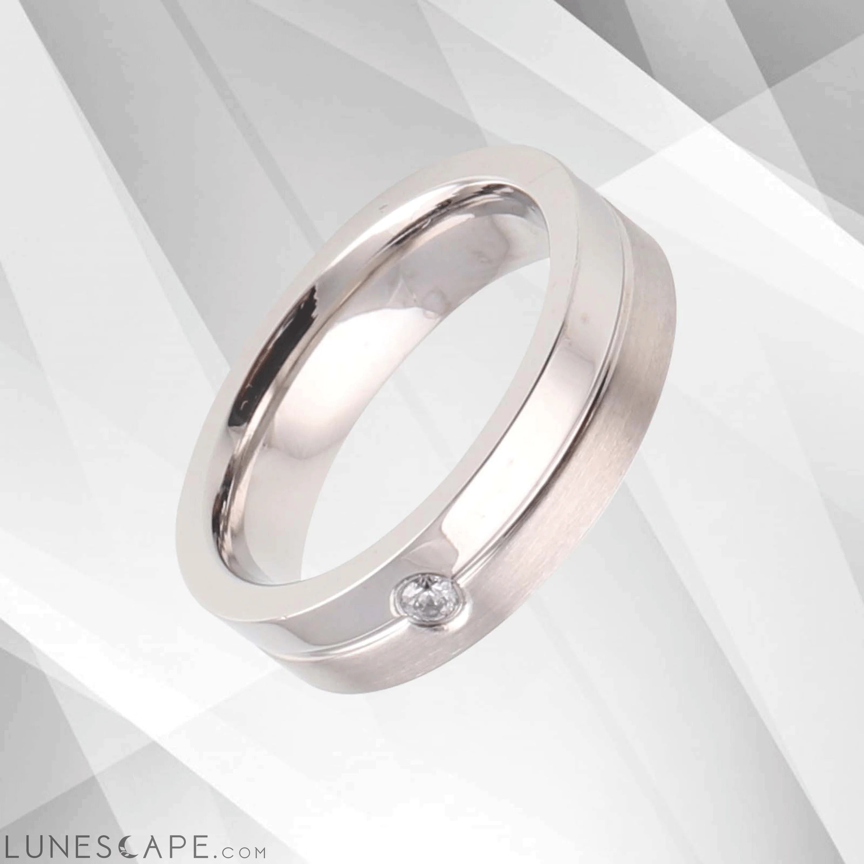 18Ct White Gold Over Engagement Band Ring 0.35Ct C Z Diamond Durable LUNESCAPE