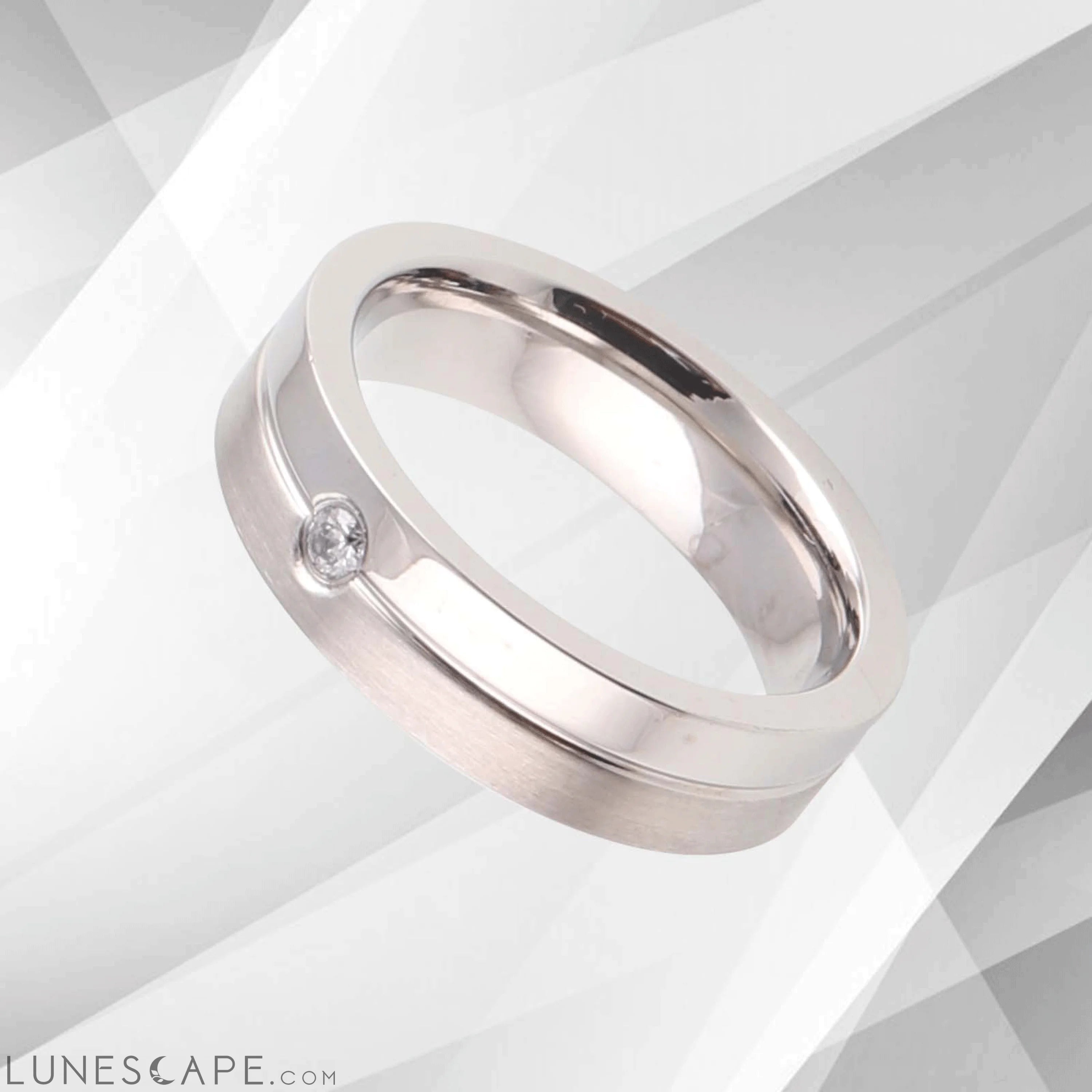 18Ct White Gold Over Engagement Band Ring 0.35Ct C Z Diamond Durable LUNESCAPE