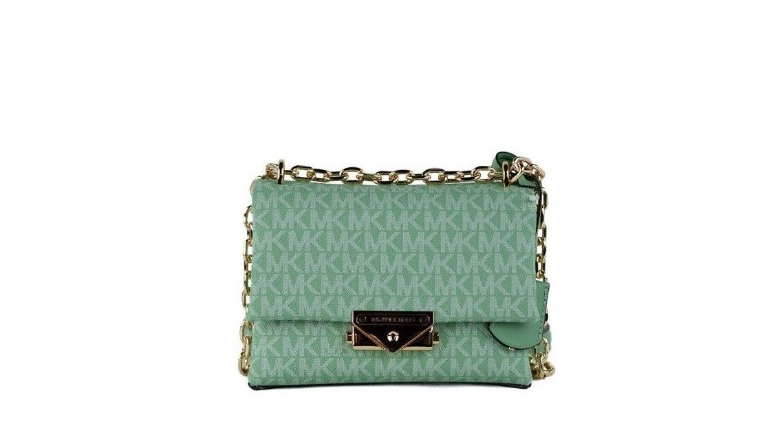 Michael Kors Cece Small Sea Green Signature Convertible Flap Crossbody Bag LUNESCAPE