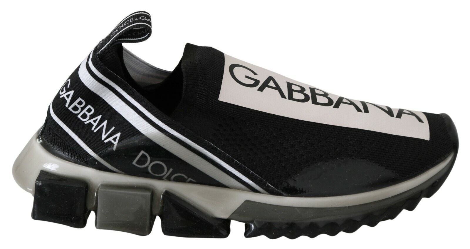 Dolce & Gabbana Black White SORRENTO Sport Stretch Sneakers LUNESCAPE