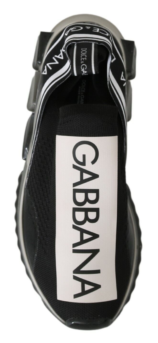 Dolce & Gabbana Black White SORRENTO Sport Stretch Sneakers LUNESCAPE