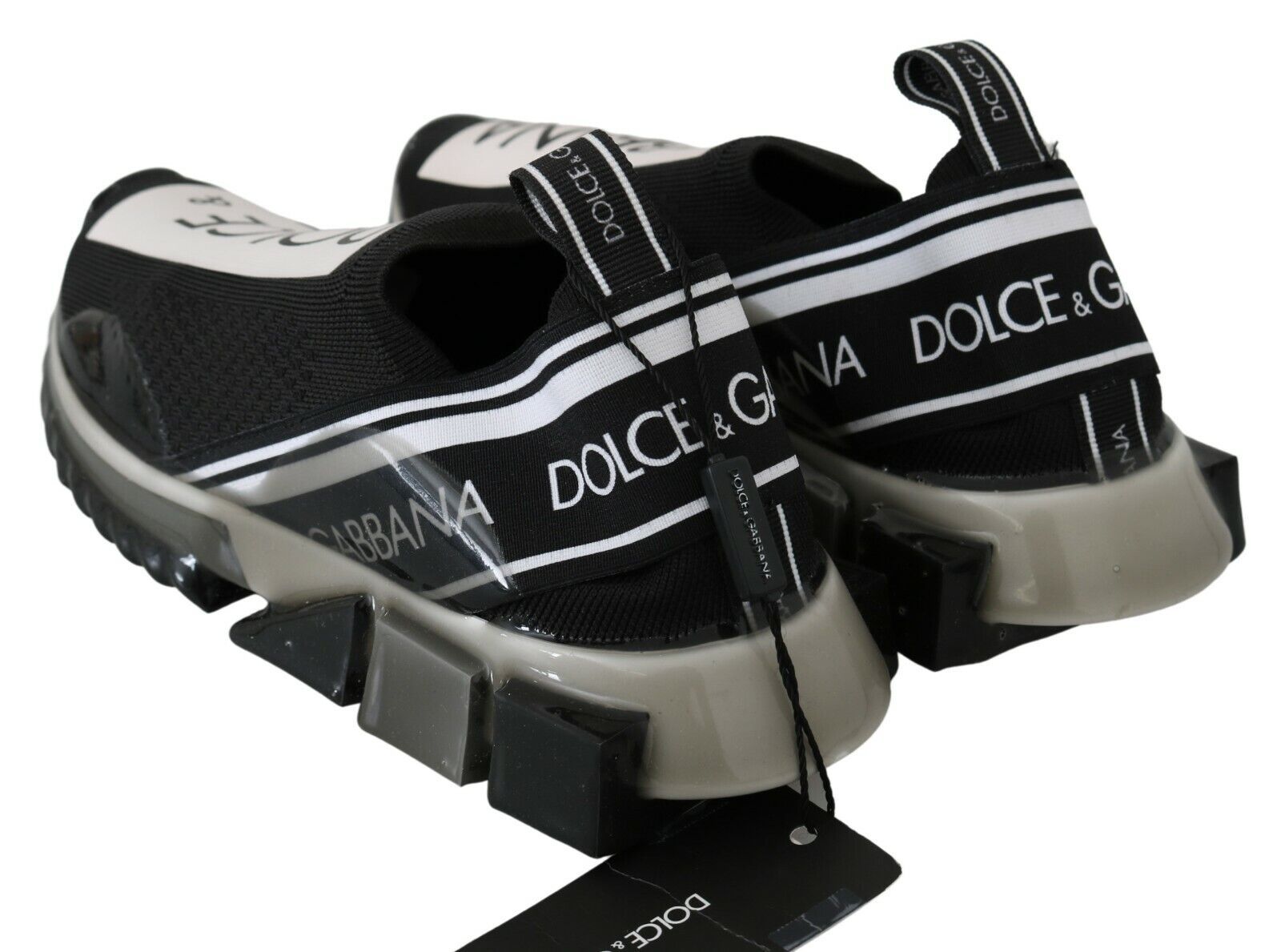 Dolce & Gabbana Black White SORRENTO Sport Stretch Sneakers LUNESCAPE