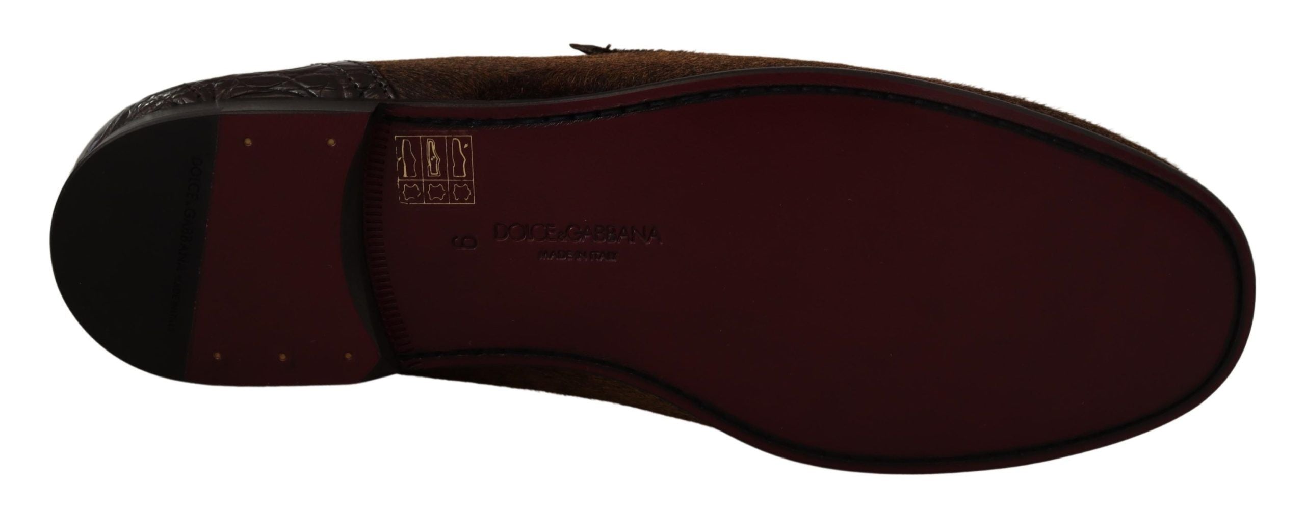 Dolce & Gabbana Shoes Dress Loafers Brown Leather Slip Shoes LUNESCAPE