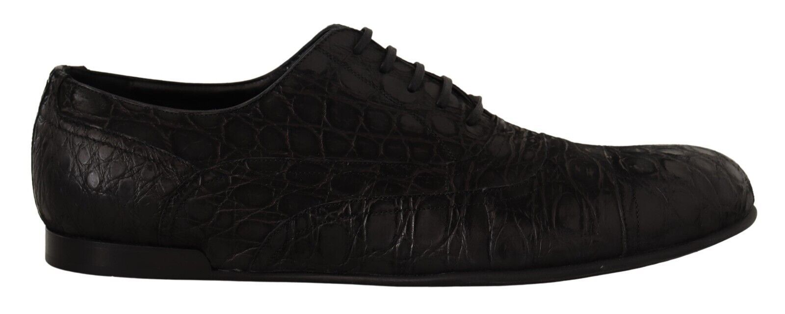 Dolce & Gabbana Black Caiman Leather Mens Oxford Shoes LUNESCAPE