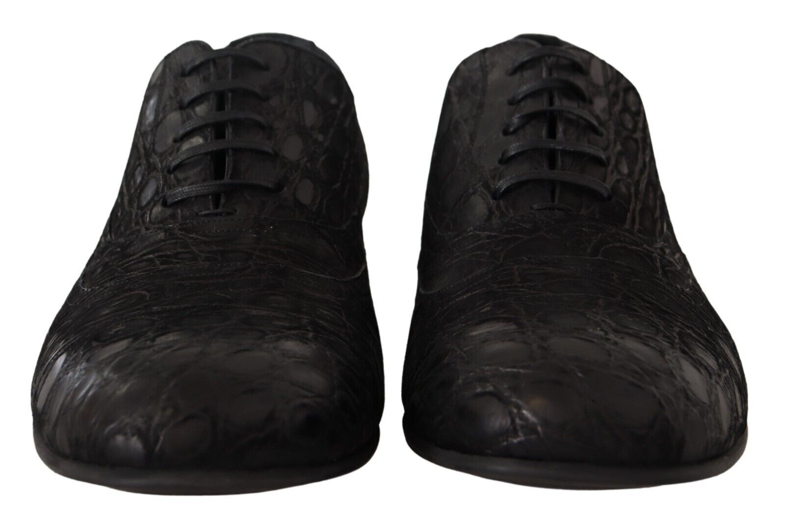 Dolce & Gabbana Black Caiman Leather Mens Oxford Shoes LUNESCAPE