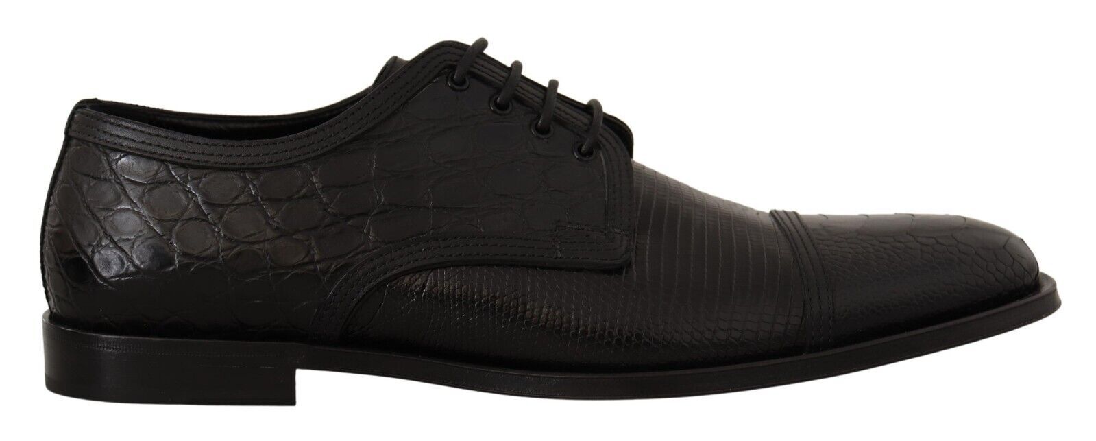 Dolce & Gabbana Black Exotic Leather Lace Up Formal Derby Shoes LUNESCAPE