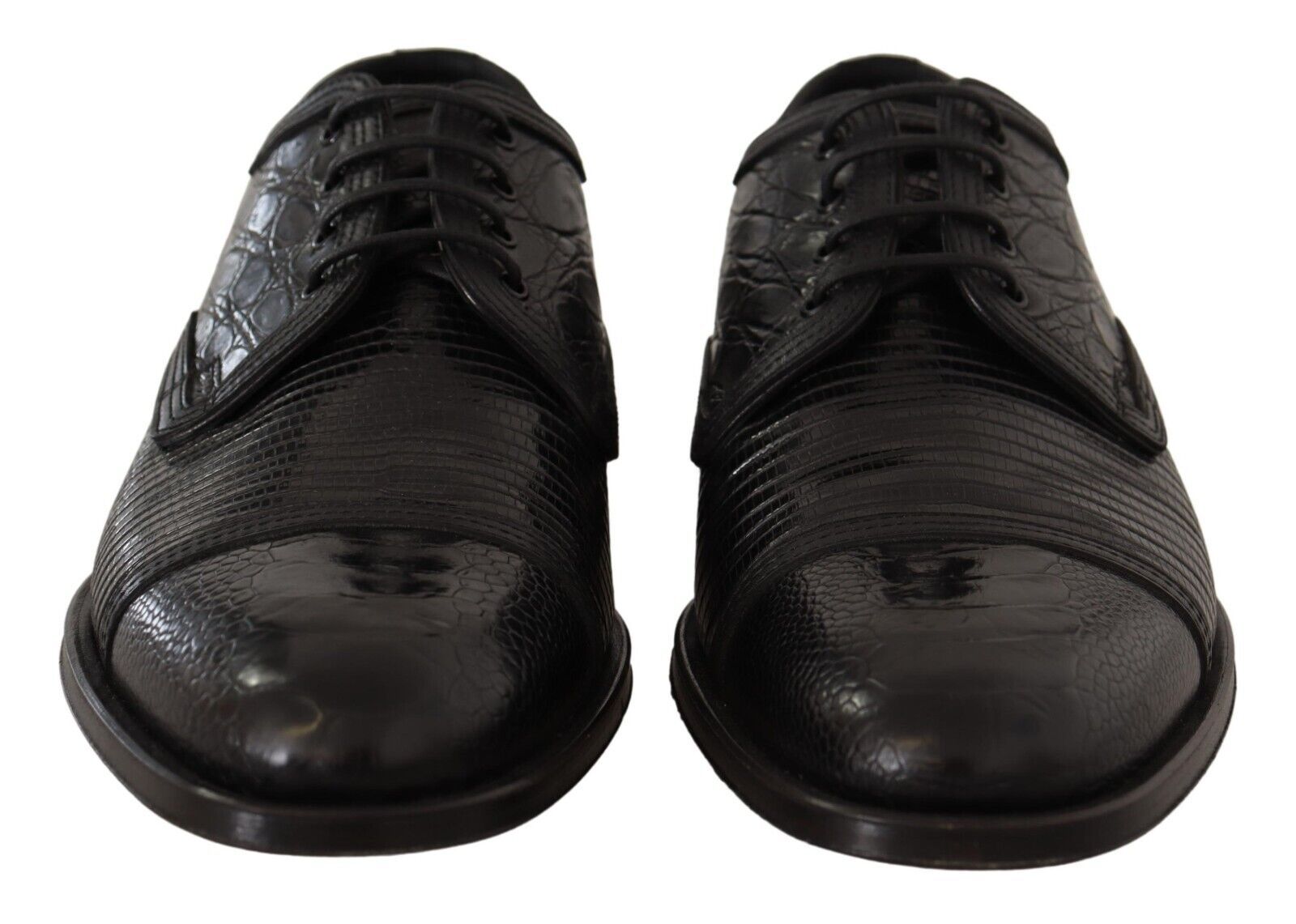 Dolce & Gabbana Black Exotic Leather Lace Up Formal Derby Shoes LUNESCAPE
