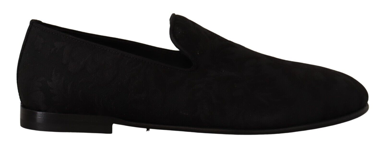 Dolce & Gabbana Black Jacquard Slippers Flats Loafers Shoes LUNESCAPE