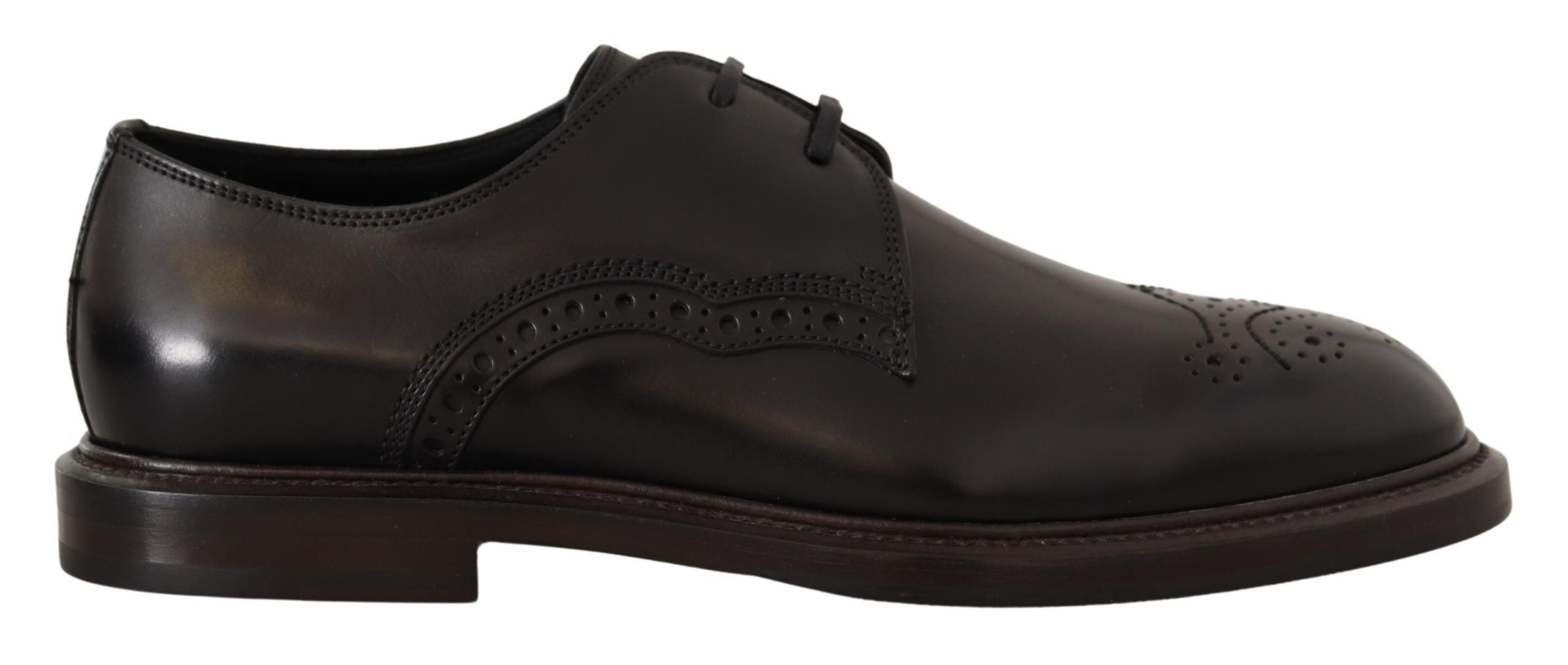 Dolce & Gabbana Black Leather Dress Formal Derby Shoes LUNESCAPE