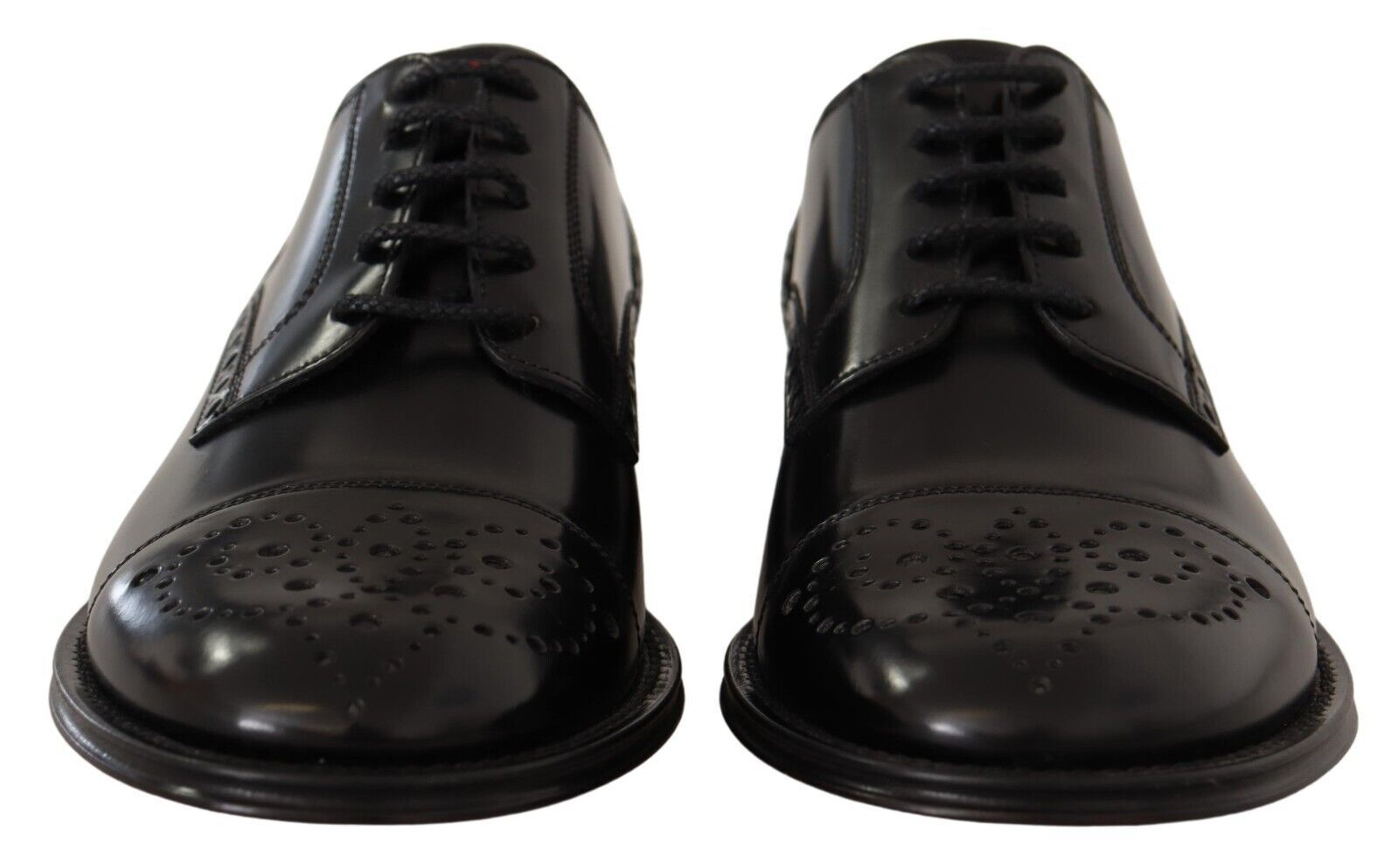 Dolce & Gabbana Black Leather Wingtip Mens Formal Derby Shoes LUNESCAPE