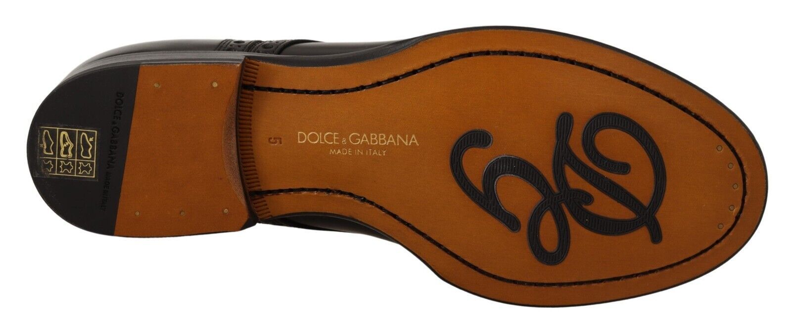 Dolce & Gabbana Black Leather Wingtip Mens Formal Derby Shoes LUNESCAPE