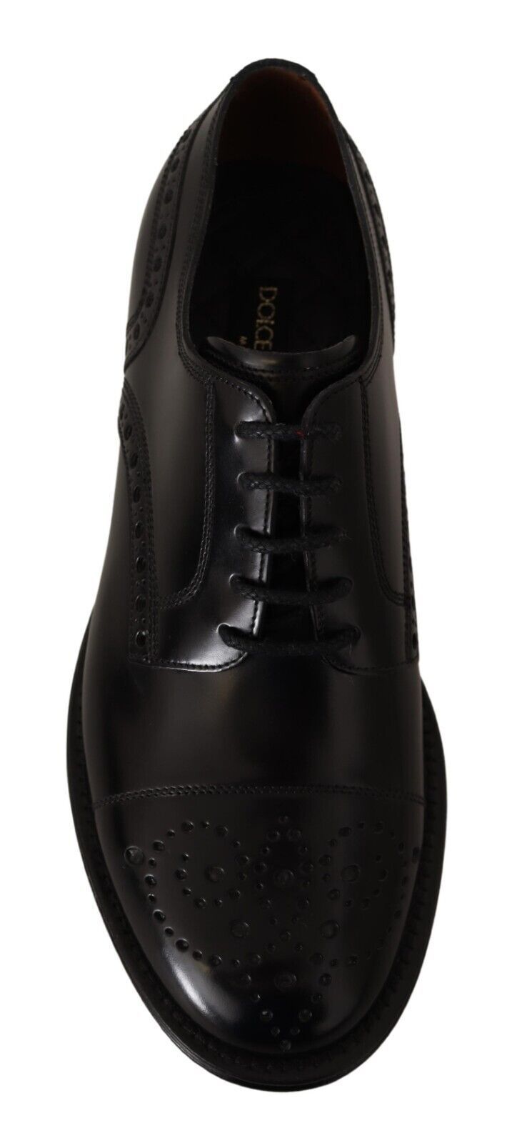 Dolce & Gabbana Black Leather Wingtip Mens Formal Derby Shoes LUNESCAPE