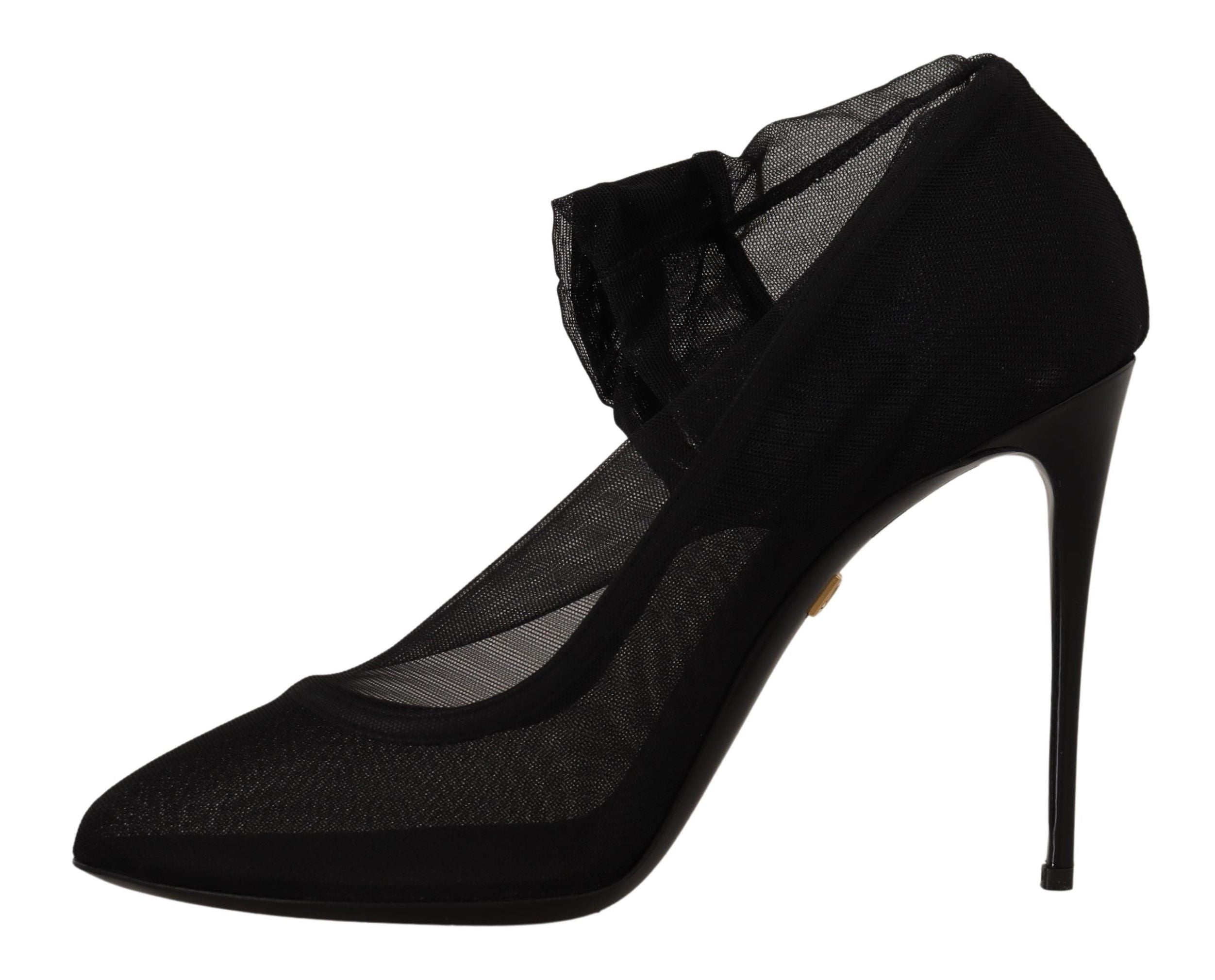 Dolce & Gabbana Black Tulle Stretch Boots Pumps Shoes LUNESCAPE