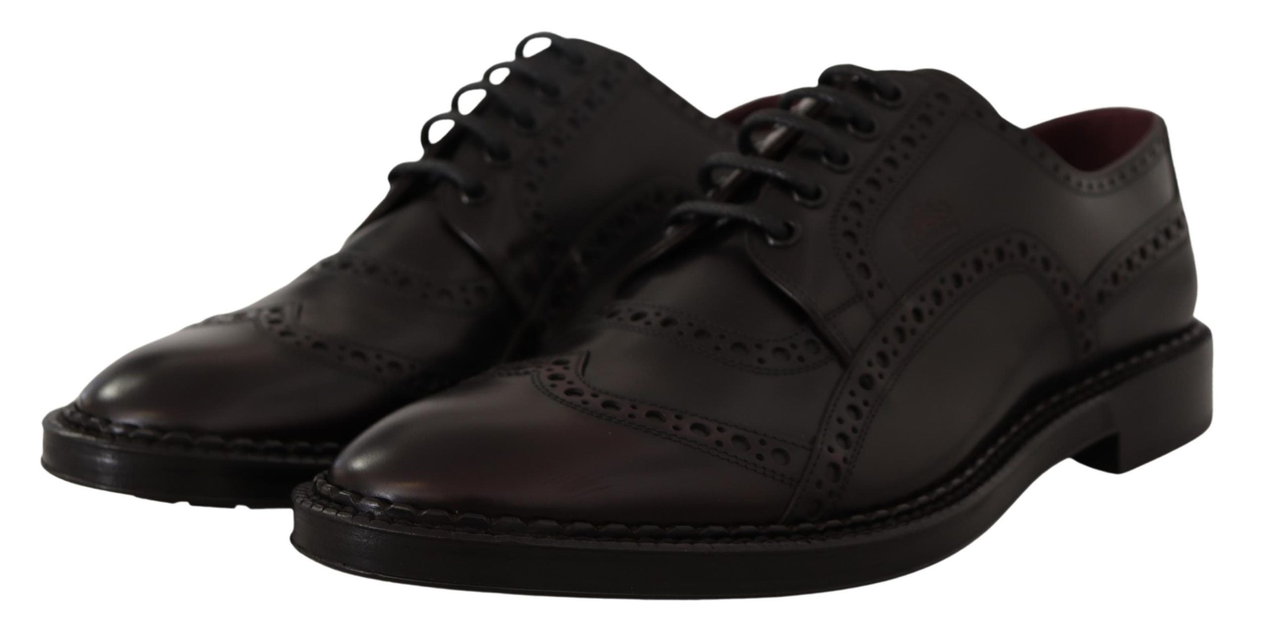 Dolce & Gabbana Purple Leather Oxford Wingtip Formal Shoes LUNESCAPE