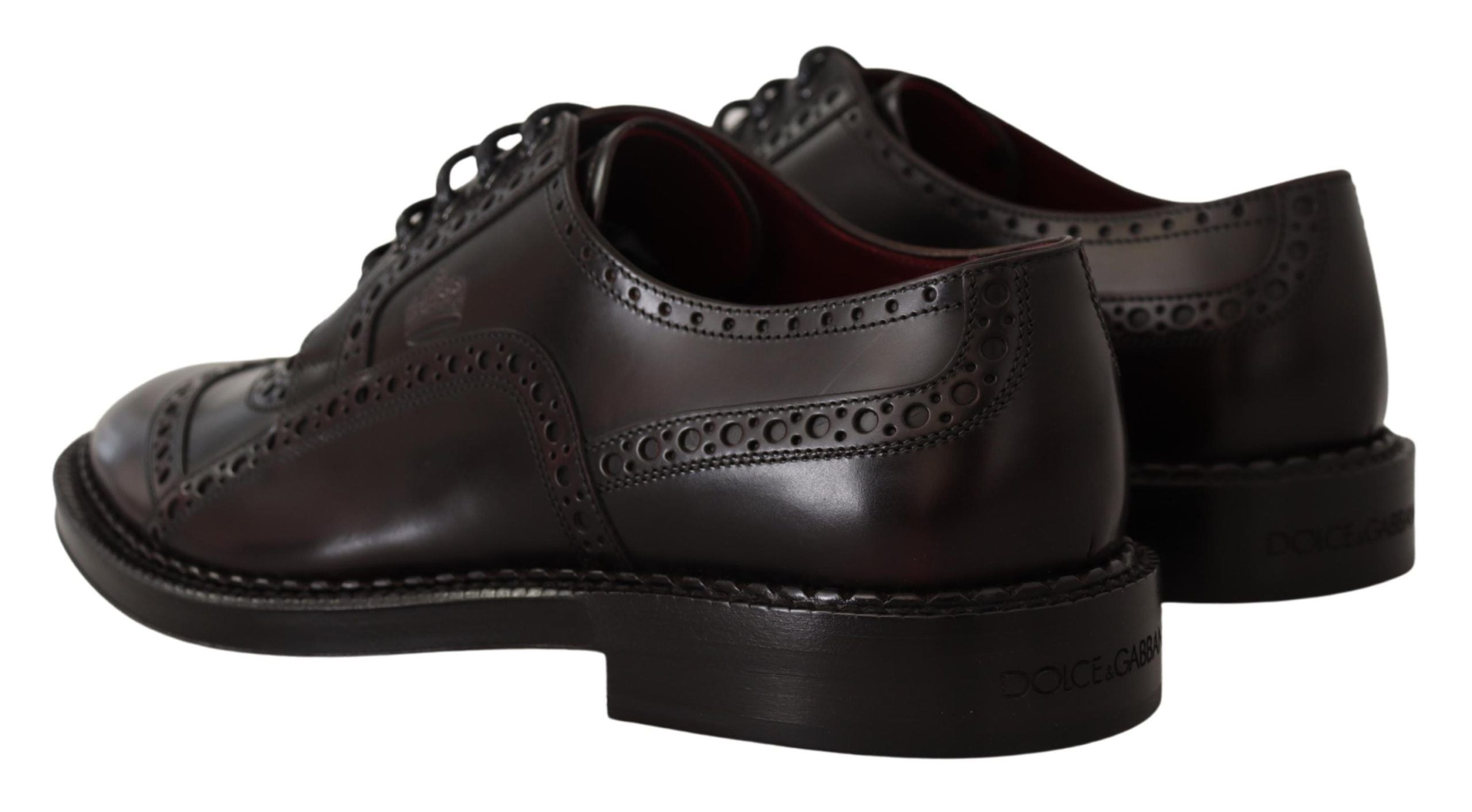 Dolce & Gabbana Purple Leather Oxford Wingtip Formal Shoes LUNESCAPE