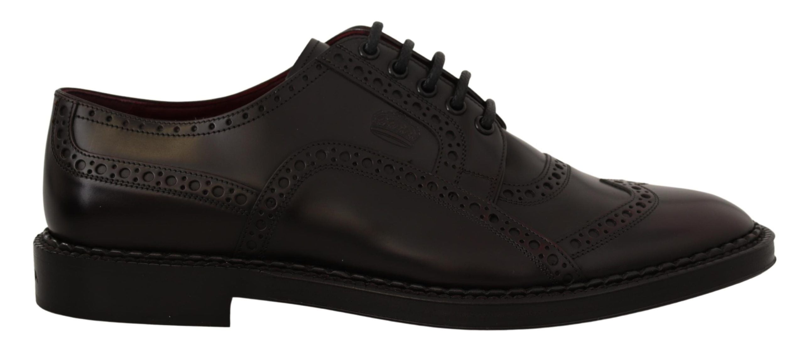 Dolce & Gabbana Purple Leather Oxford Wingtip Formal Shoes LUNESCAPE