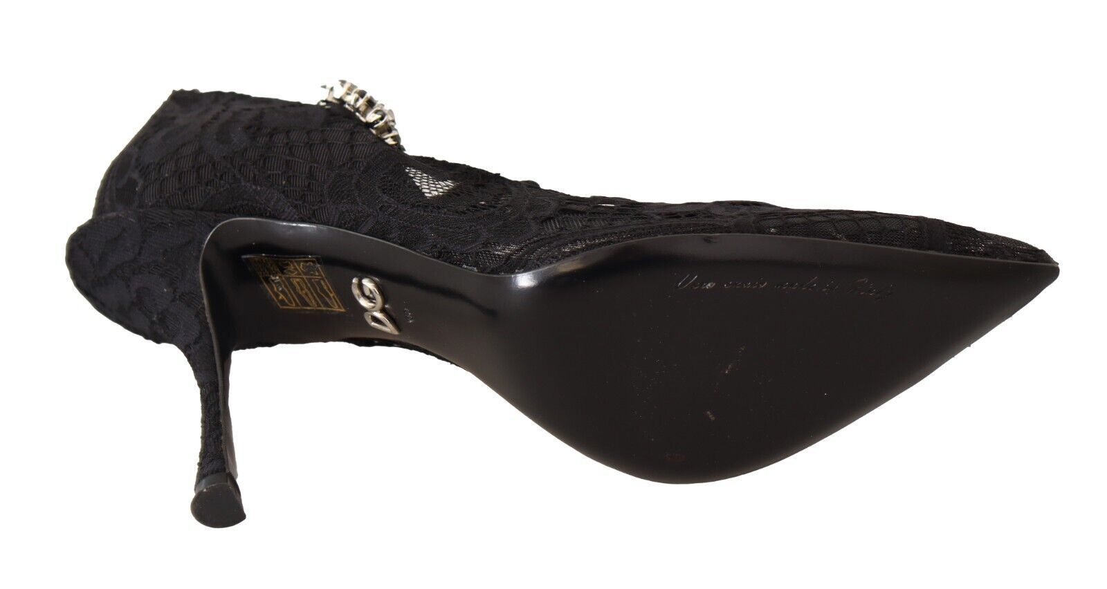 Dolce & Gabbana Black Lace Crystals Heels Mary Jane Pumps Shoes LUNESCAPE