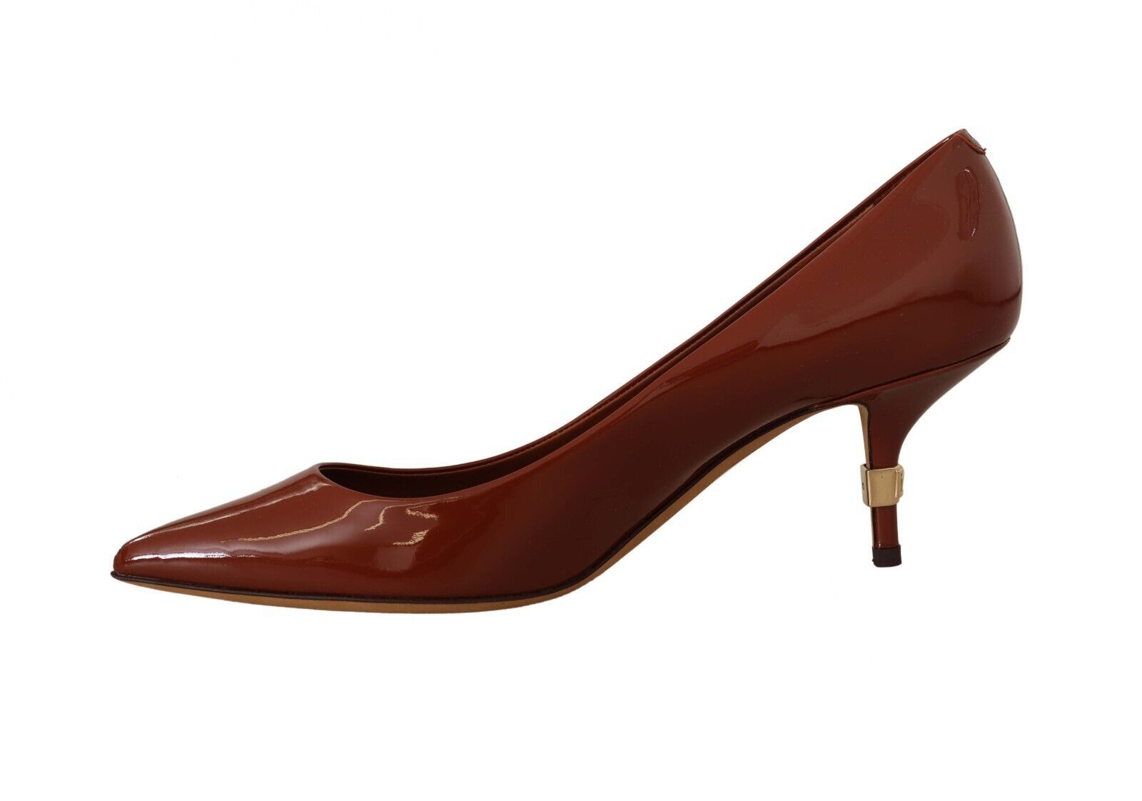 Dolce & Gabbana Brown Kitten Heels Pumps Patent Leather Shoes LUNESCAPE