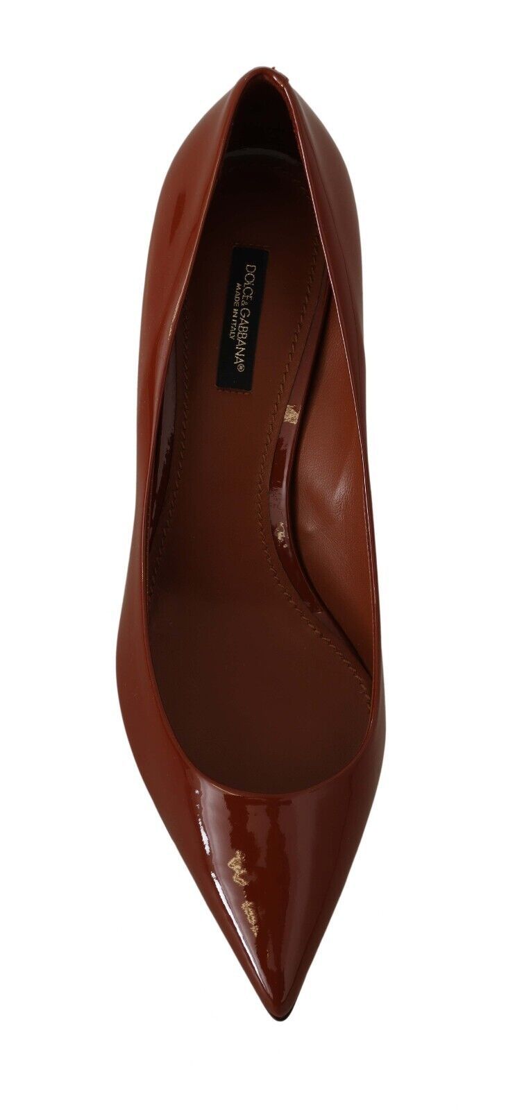 Dolce & Gabbana Brown Kitten Heels Pumps Patent Leather Shoes LUNESCAPE