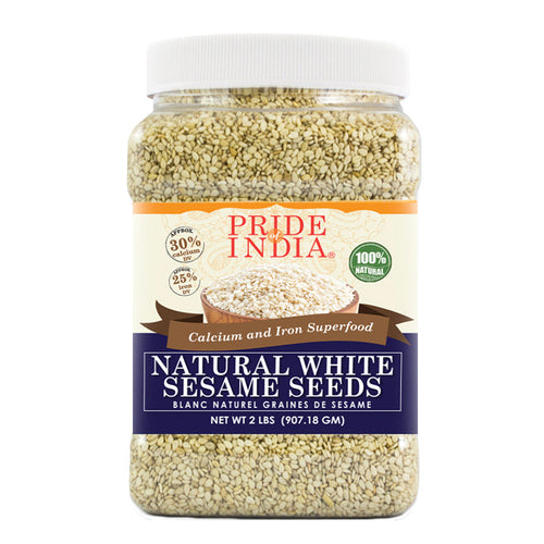 White Sesame Seeds Raw Unhulled - Calcium & Iron Superfood Jar LUNESCAPE