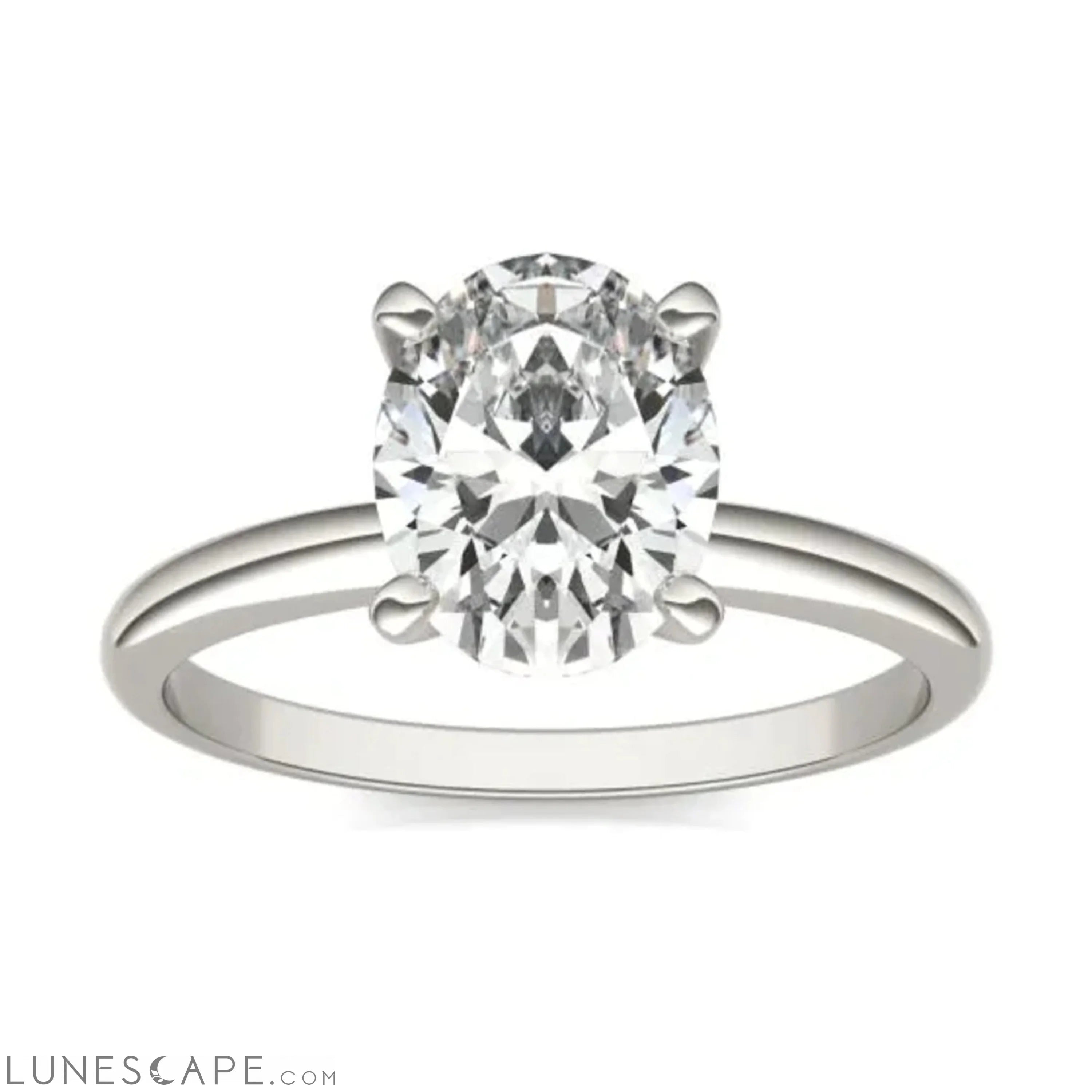 2.00 CTW AGI Cert Lab Diamond Solitaire Engagement Ring 14K White Gold (G-Vs) LUNESCAPE