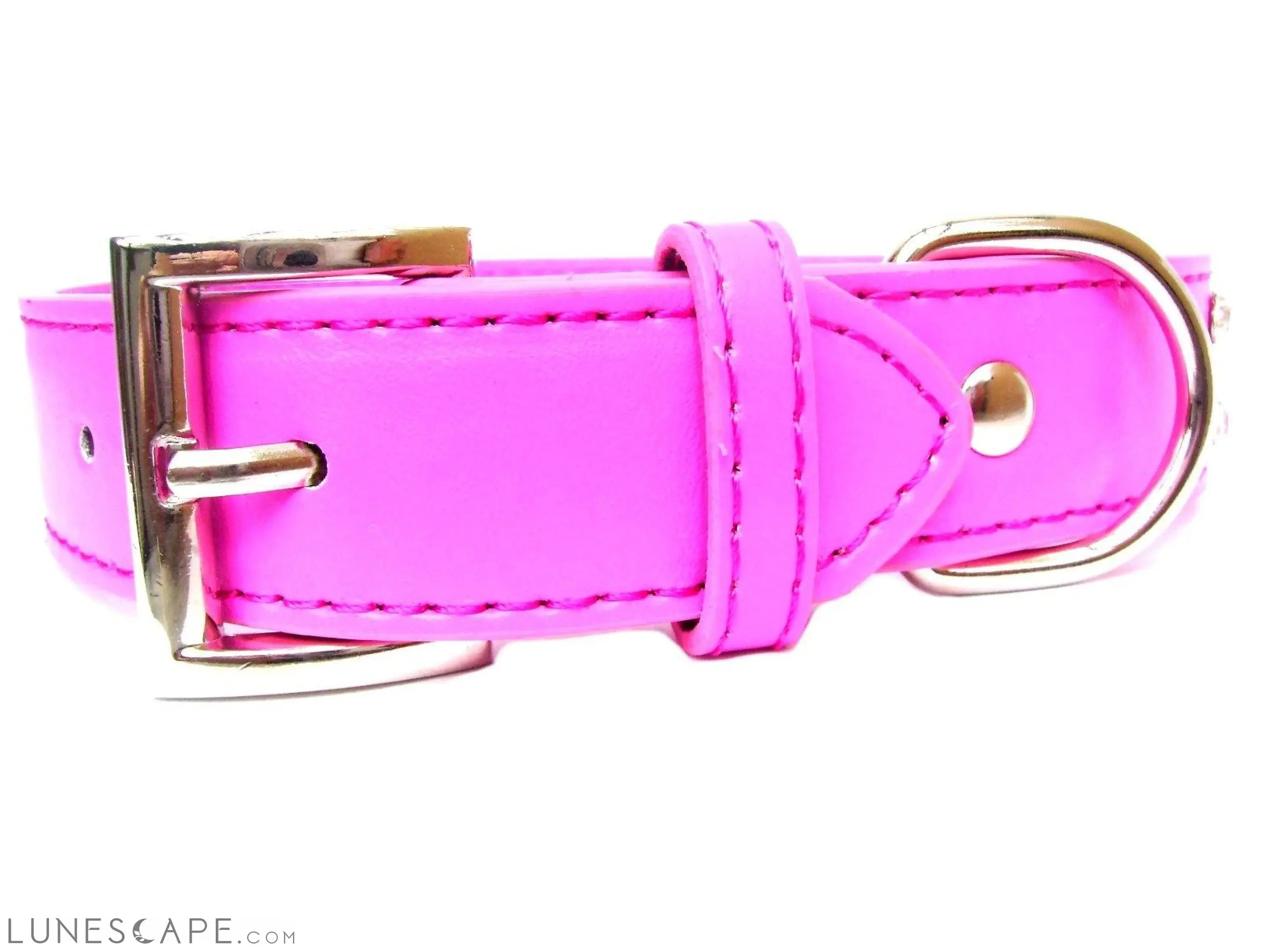 2-Row Crystal Collar and Leash Set - Hot Pink LUNESCAPE
