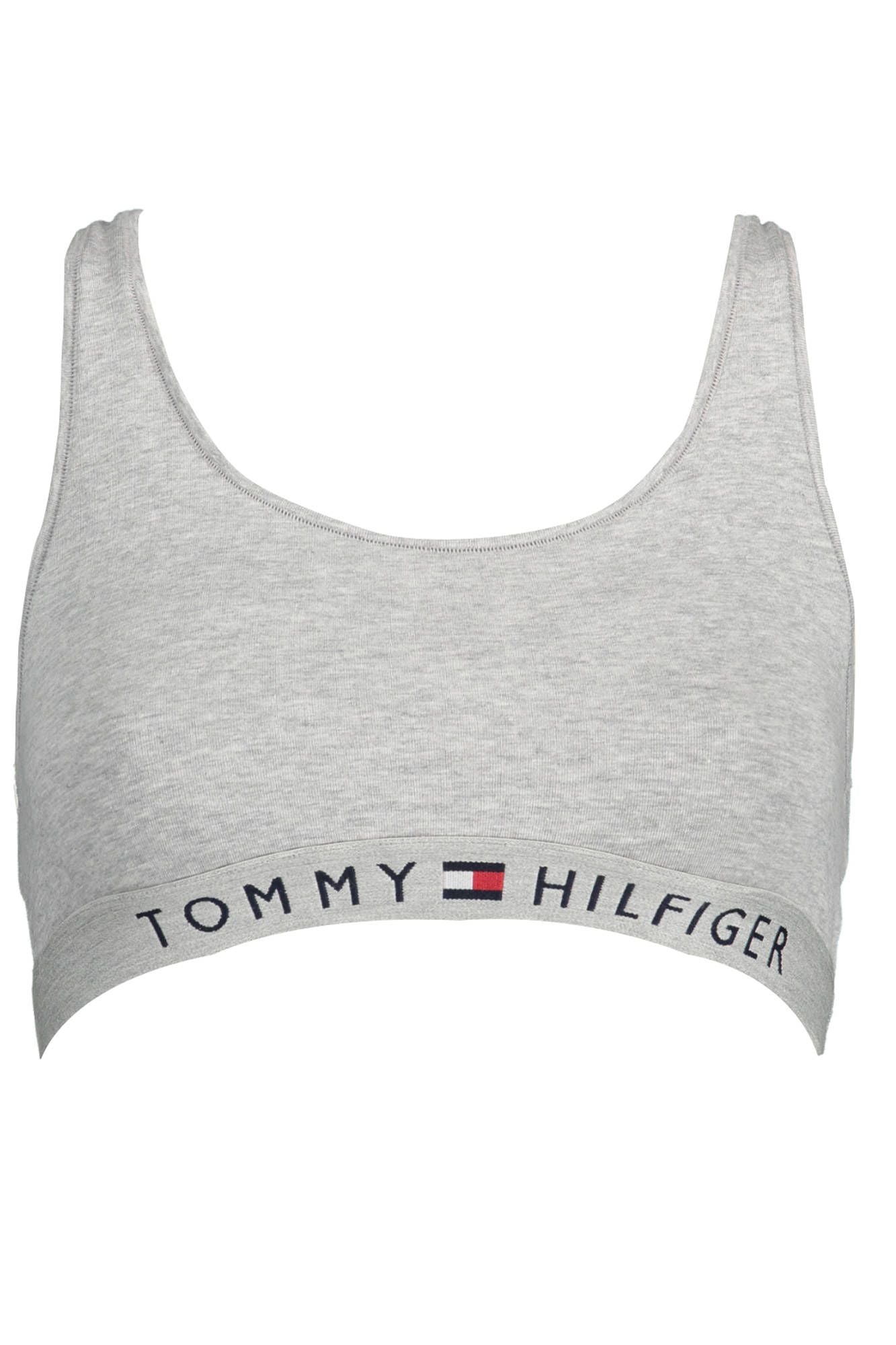 Tommy Hilfiger Gray Cotton Women Sports Bra LUNESCAPE