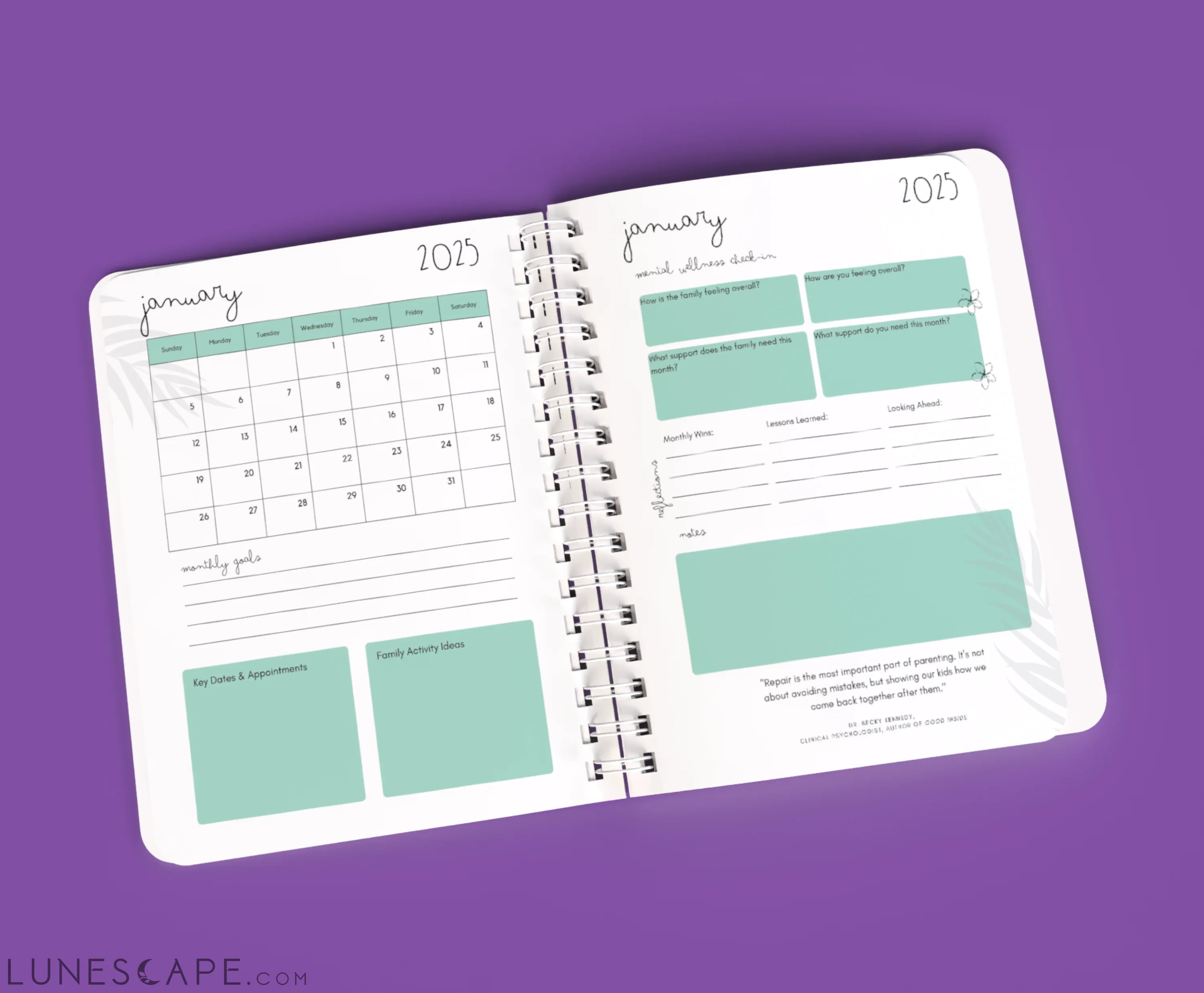2025 Family Mindfulness Daily Planner LUNESCAPE
