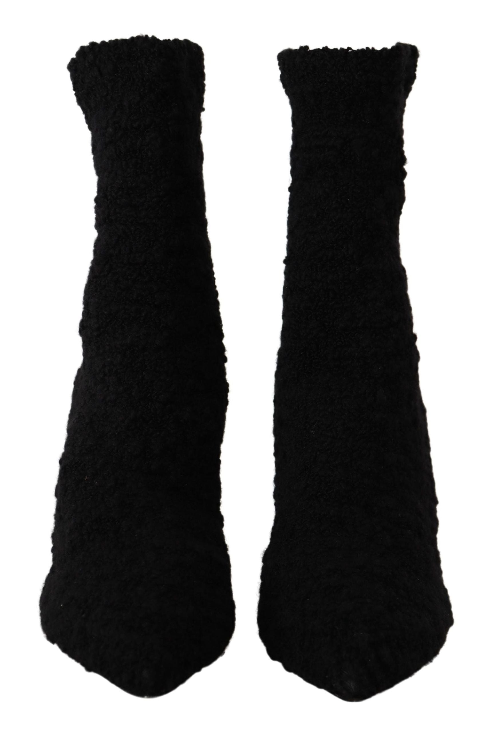 Dolce & Gabbana Black Stiletto Heels Mid Calf Women Boots LUNESCAPE