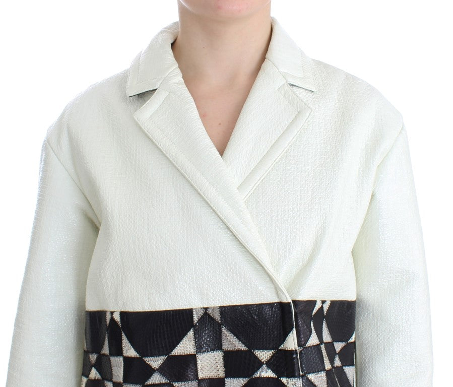 Andrea Pompilio Exclusive Black & White Leather Jacket LUNESCAPE