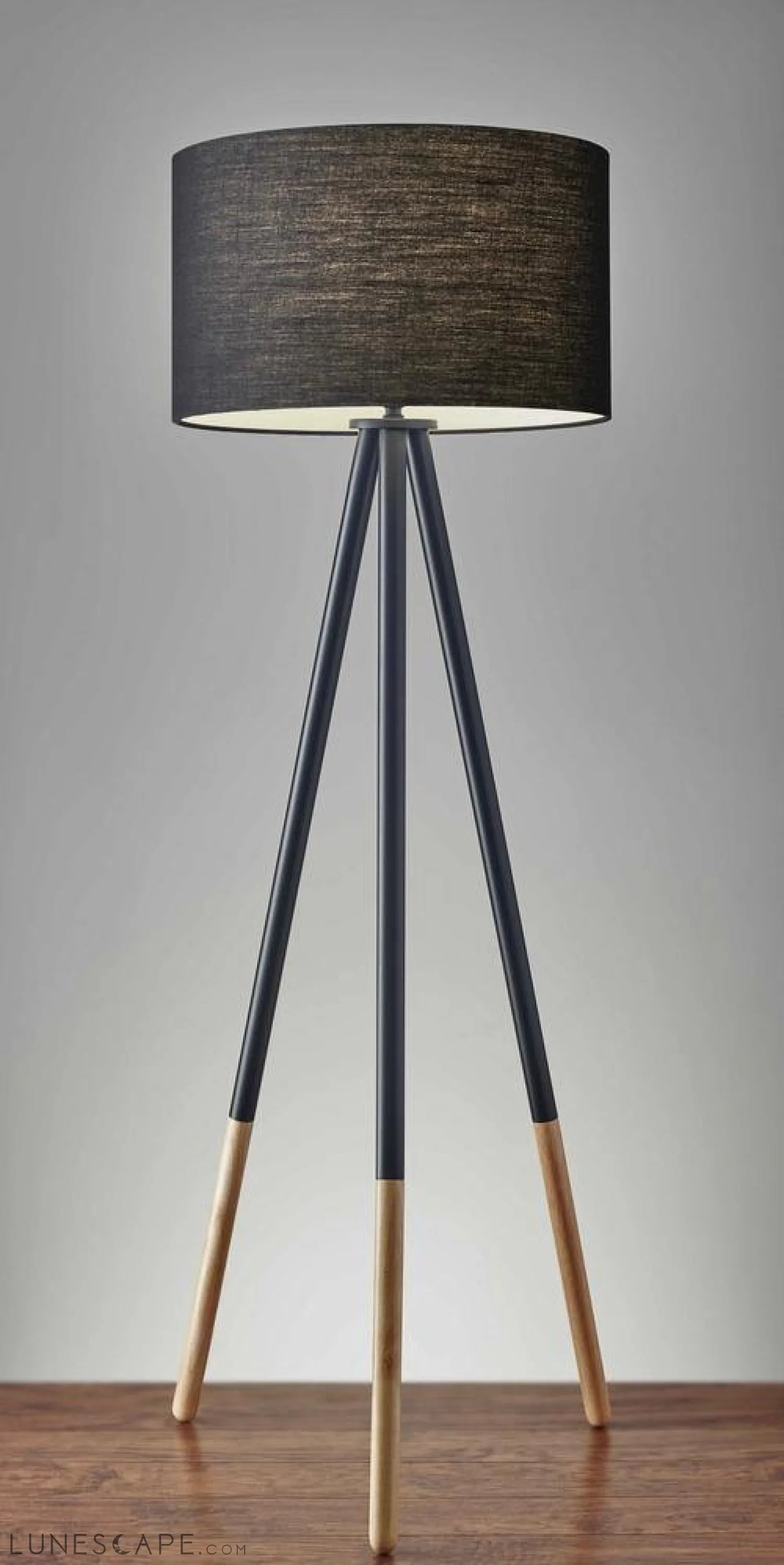 22" X 22" X 60.25" Black Metal Floor Lamp LUNESCAPE