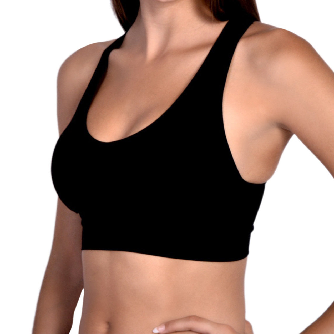 Most Comfortable Racerback Bra 2 Pack Black and White LUNESCAPE