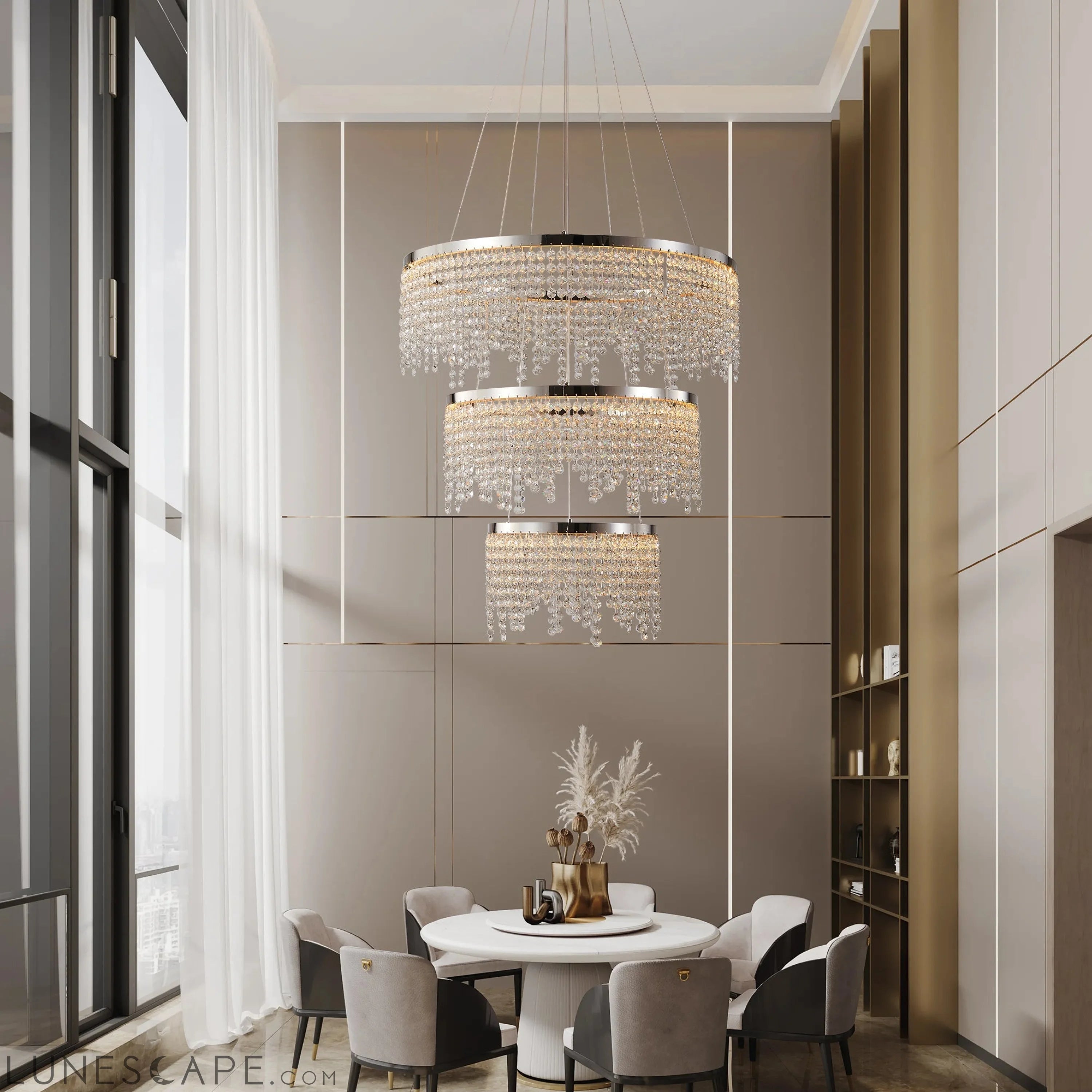 23.6-inch Fancy hanging ceiling lamps luxury modern Chandelier LUNESCAPE