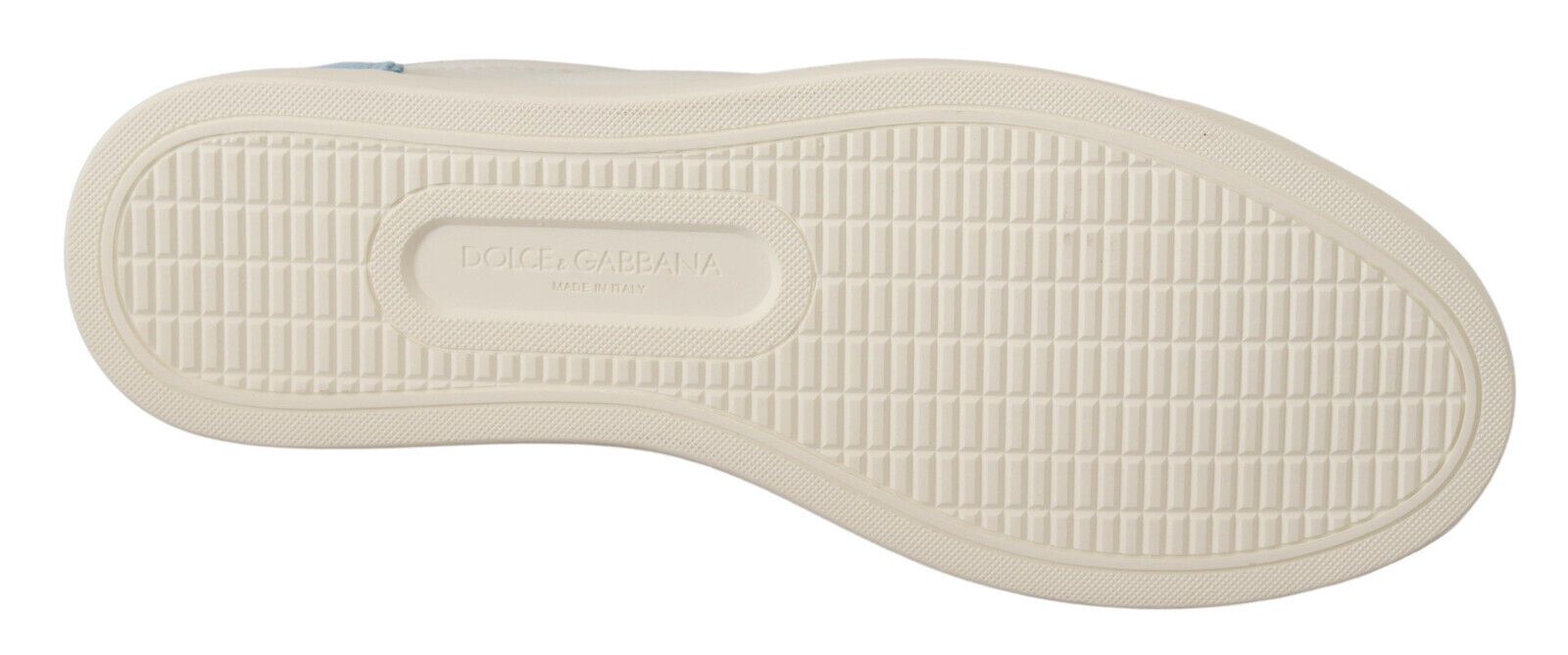 Dolce & Gabbana White Blue Leather Low Top Sneakers Shoes LUNESCAPE