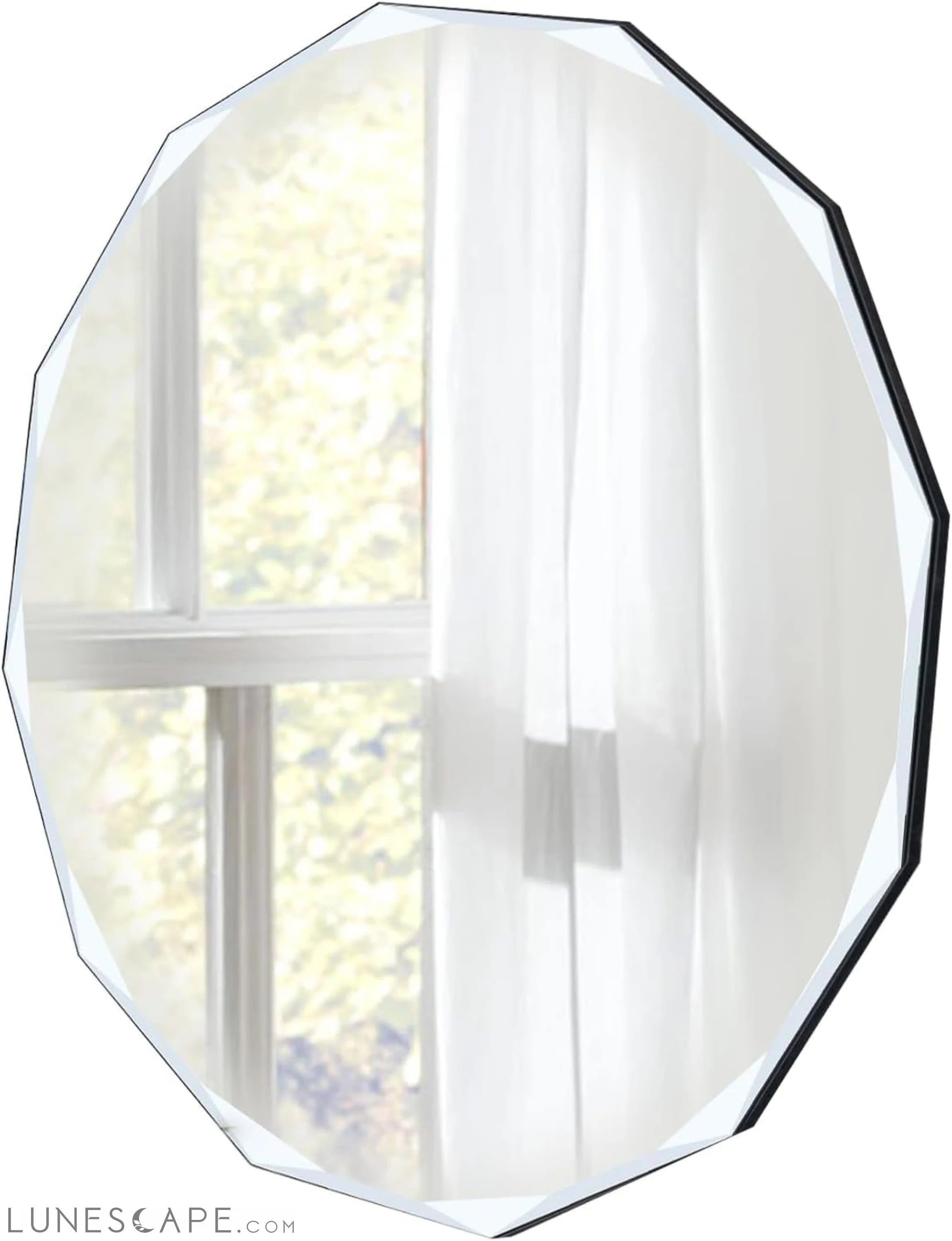 24 x 24 Frameless Beveled Edge Wall Mount Mirror - Irregular Shaped LUNESCAPE