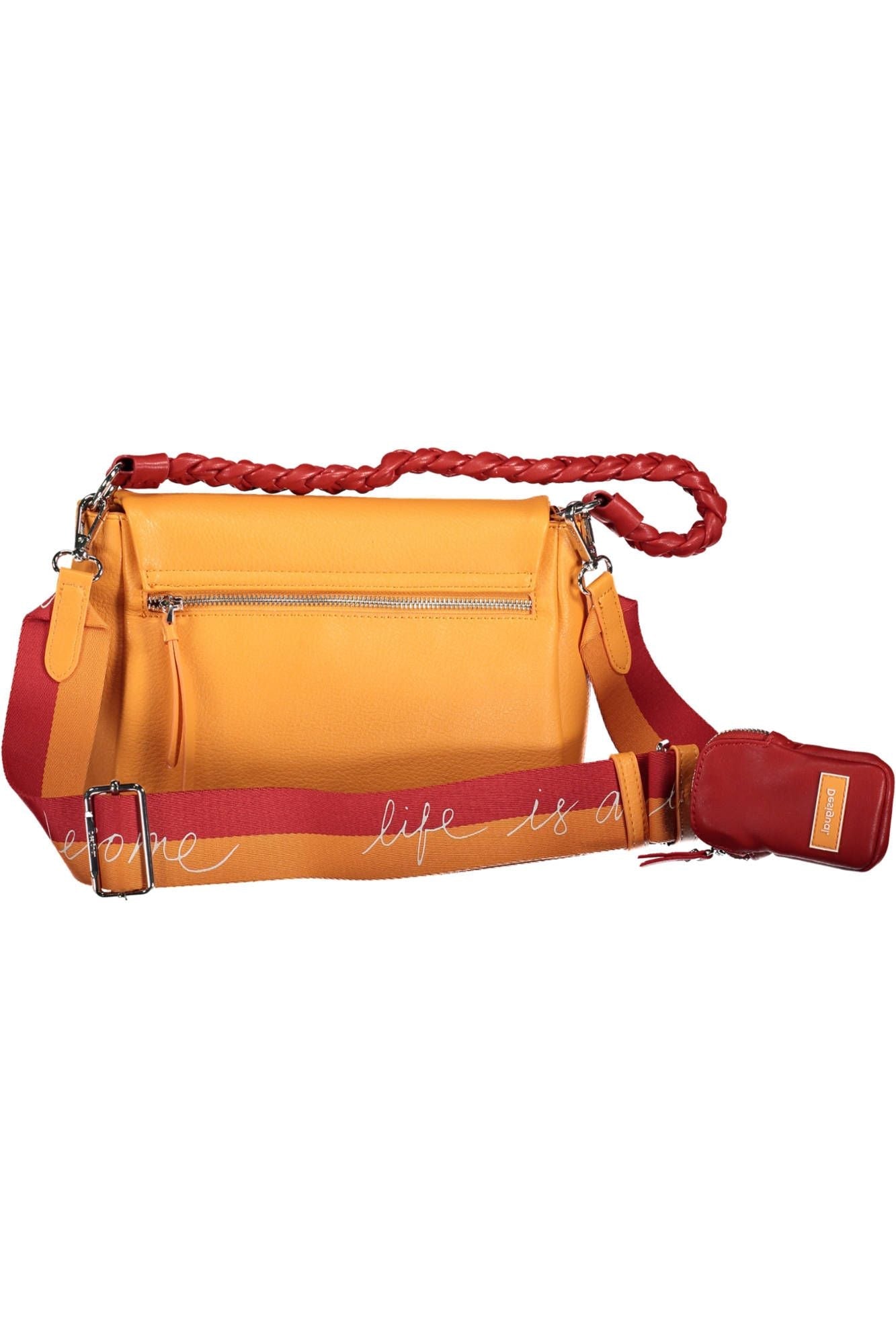 Desigual Chic Orange Shoulder Bag with Contrasting Details LUNESCAPE