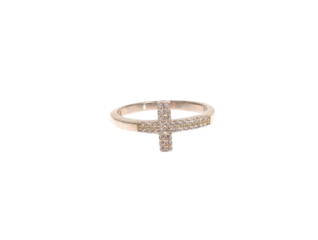 Nialaya Silver CZ Cross Statement Ring LUNESCAPE