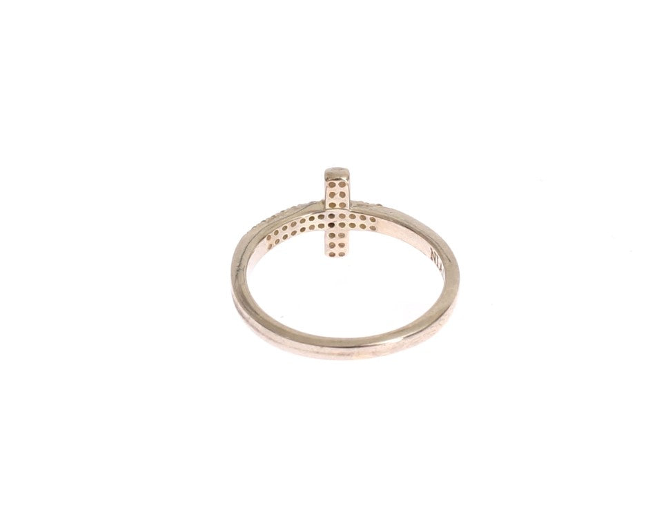Nialaya Silver CZ Cross Statement Ring LUNESCAPE