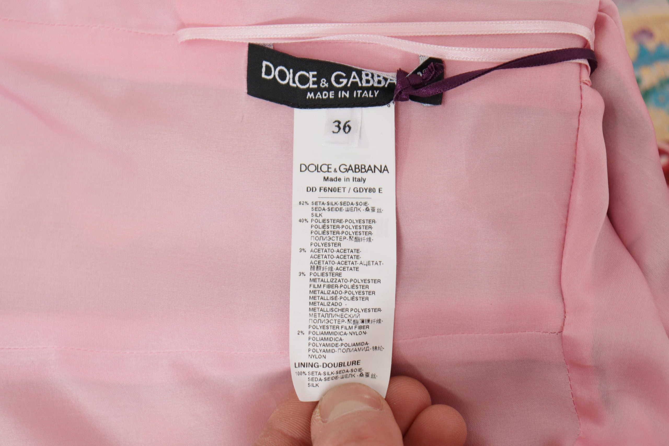 Dolce & Gabbana Dress Midi Patchwork Floral Jaquard Silk