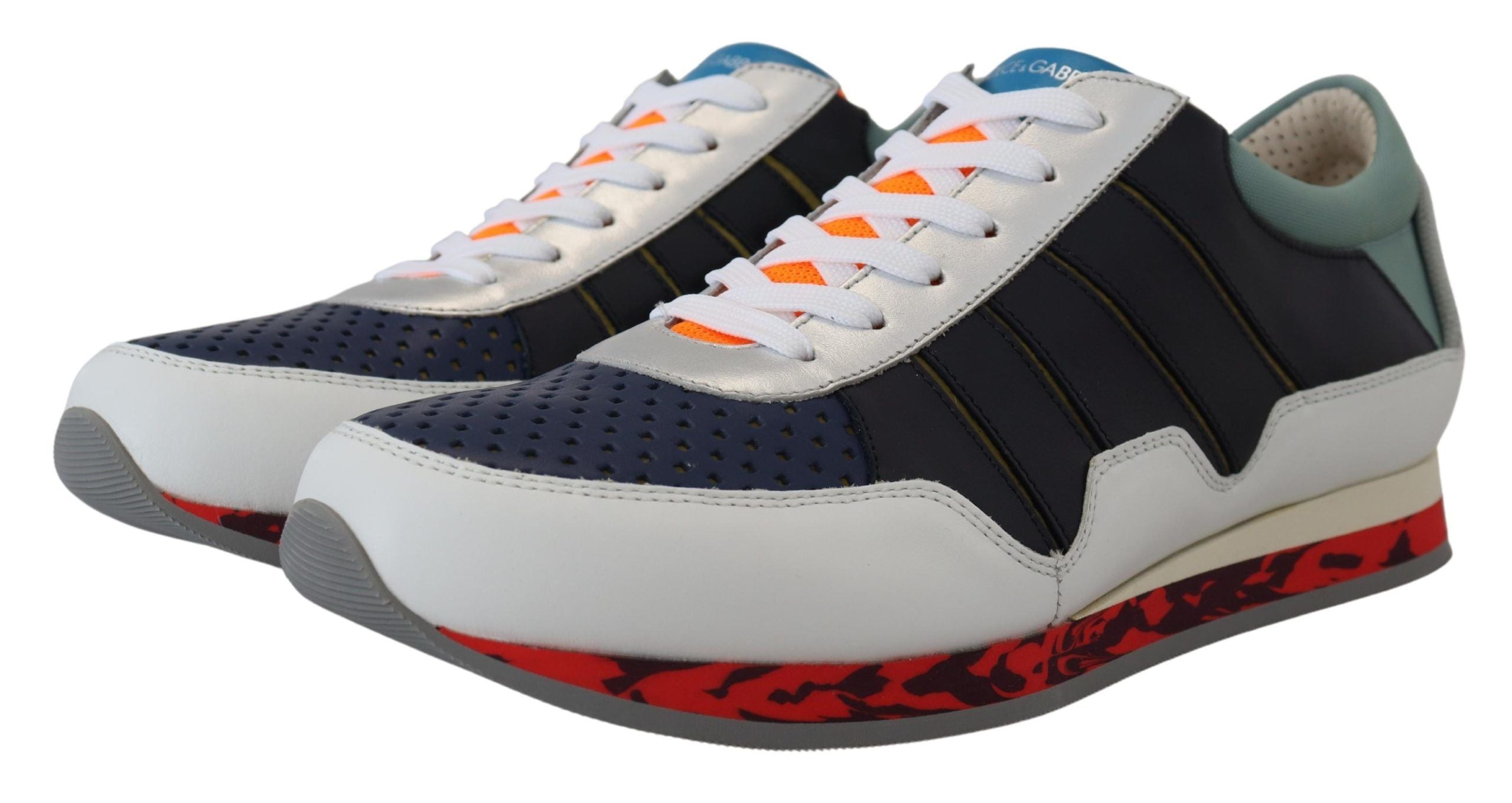 Dolce & Gabbana Multicolor Leather Sport Low Top Sneakers LUNESCAPE