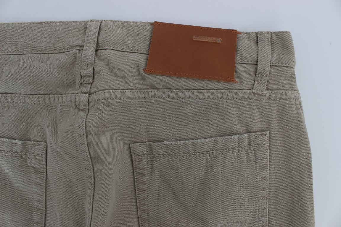 Acht Beige Straight Fit Cotton Jeans for Men LUNESCAPE