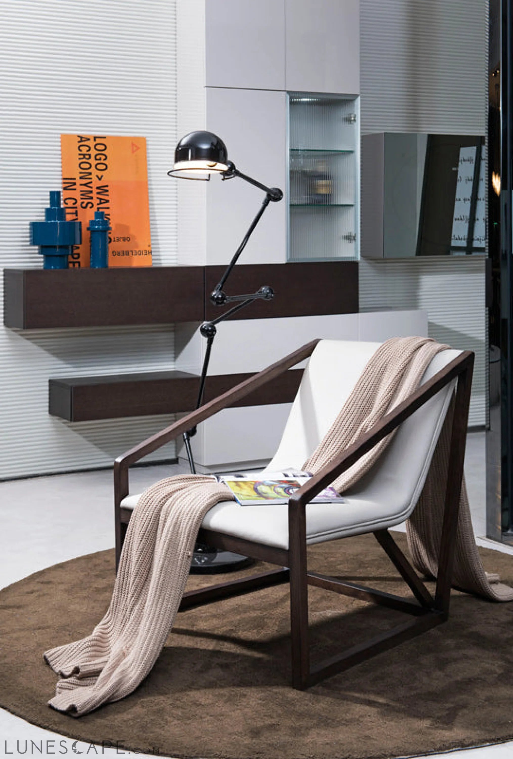 29inches Grey Eco Leather Lounge Chair LUNESCAPE