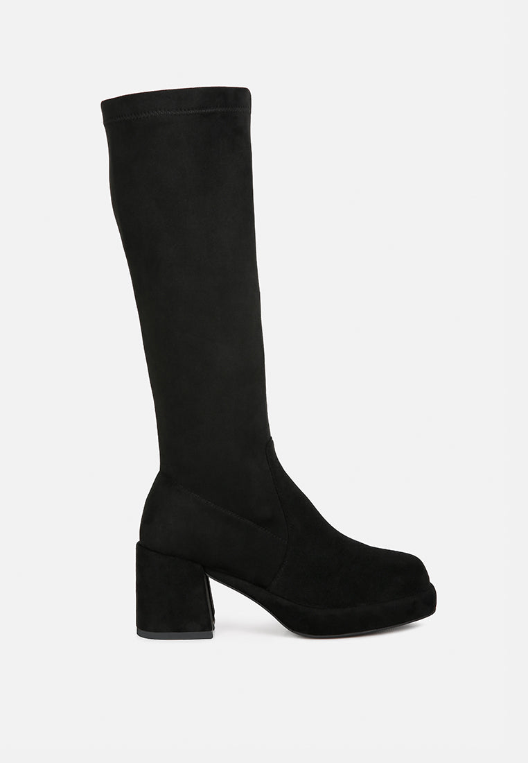 Morpin Stretch Suede Calf Boots LUNESCAPE