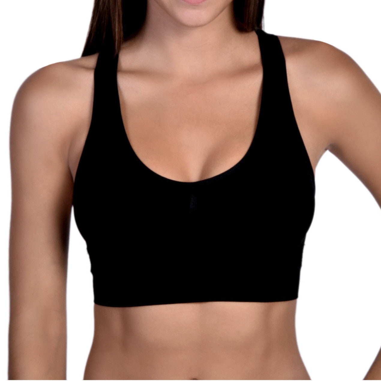 Most Comfortable Racerback Bra 2 Pack Black and White LUNESCAPE