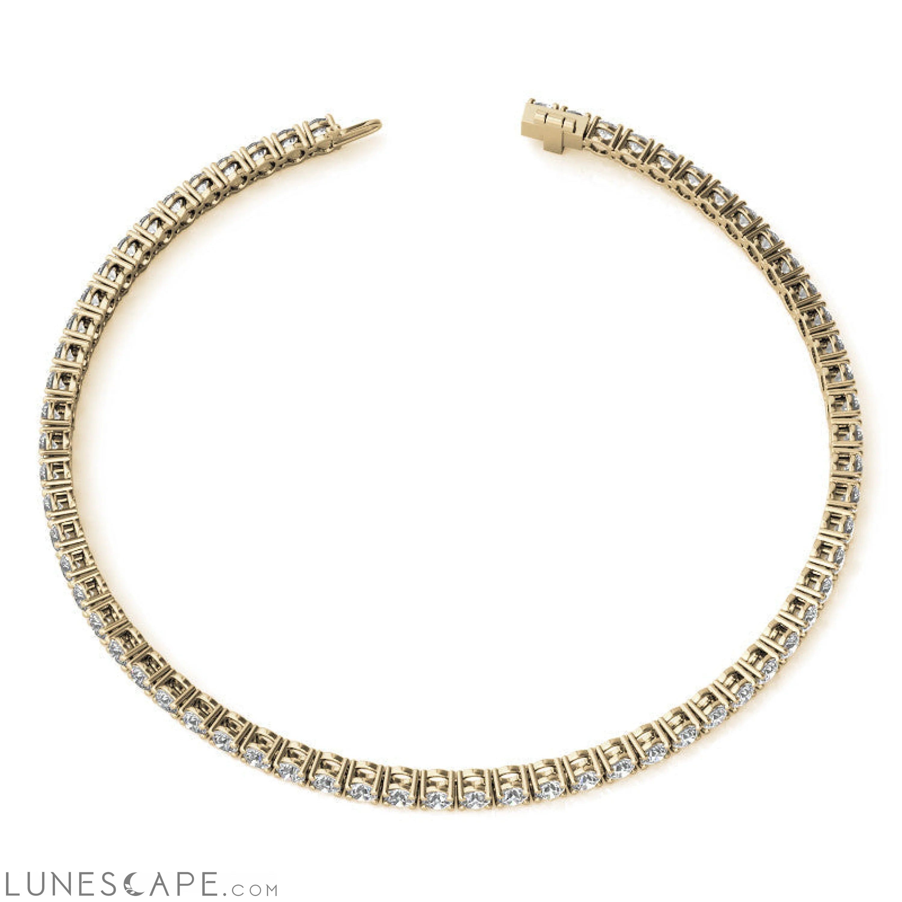 3.50 CTW Diamond Tennis Bracelet  in 14kt White/Yellow Gold (G/Vs) AGI Certified LUNESCAPE