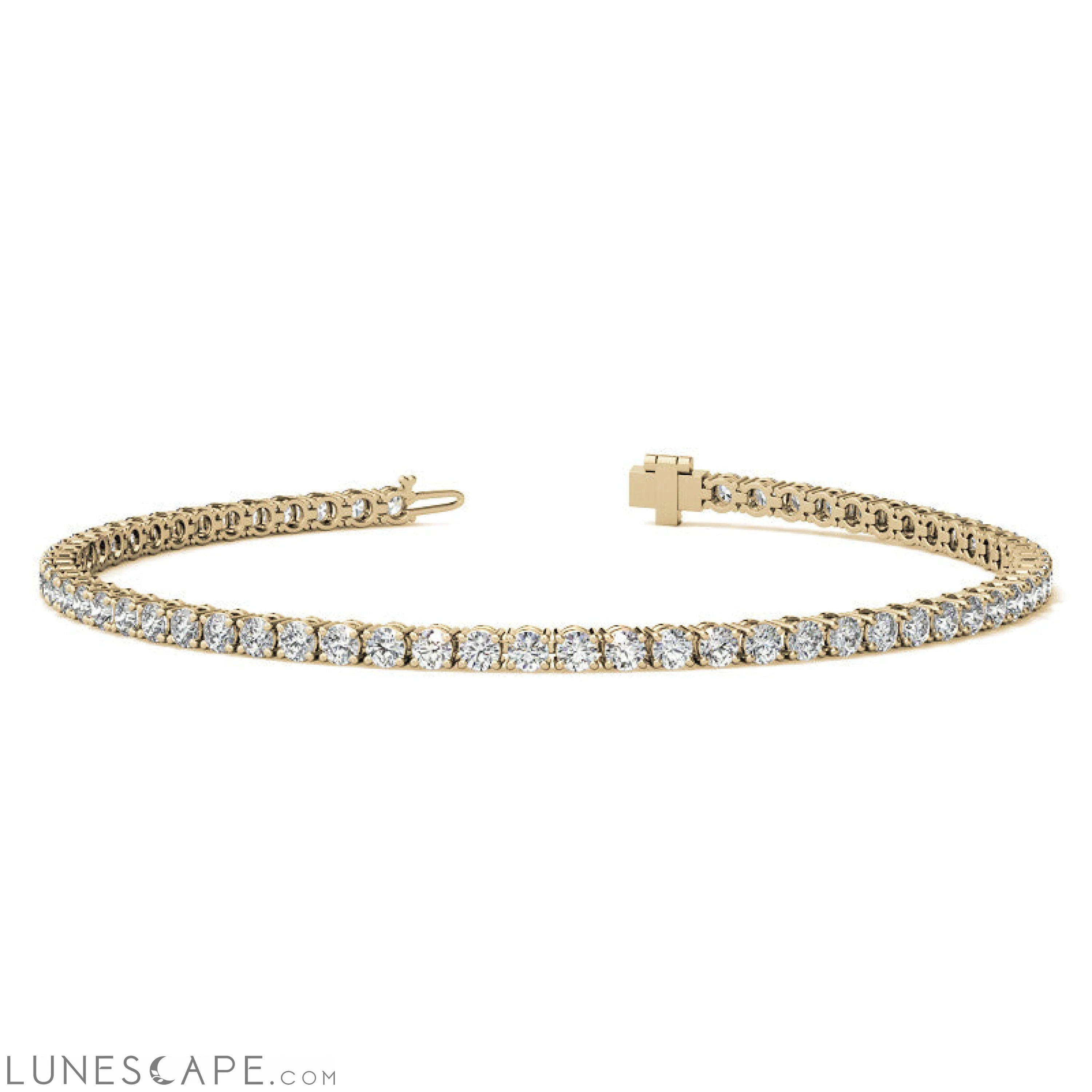 3.50 CTW Diamond Tennis Bracelet  in 14kt White/Yellow Gold (G/Vs) AGI Certified LUNESCAPE