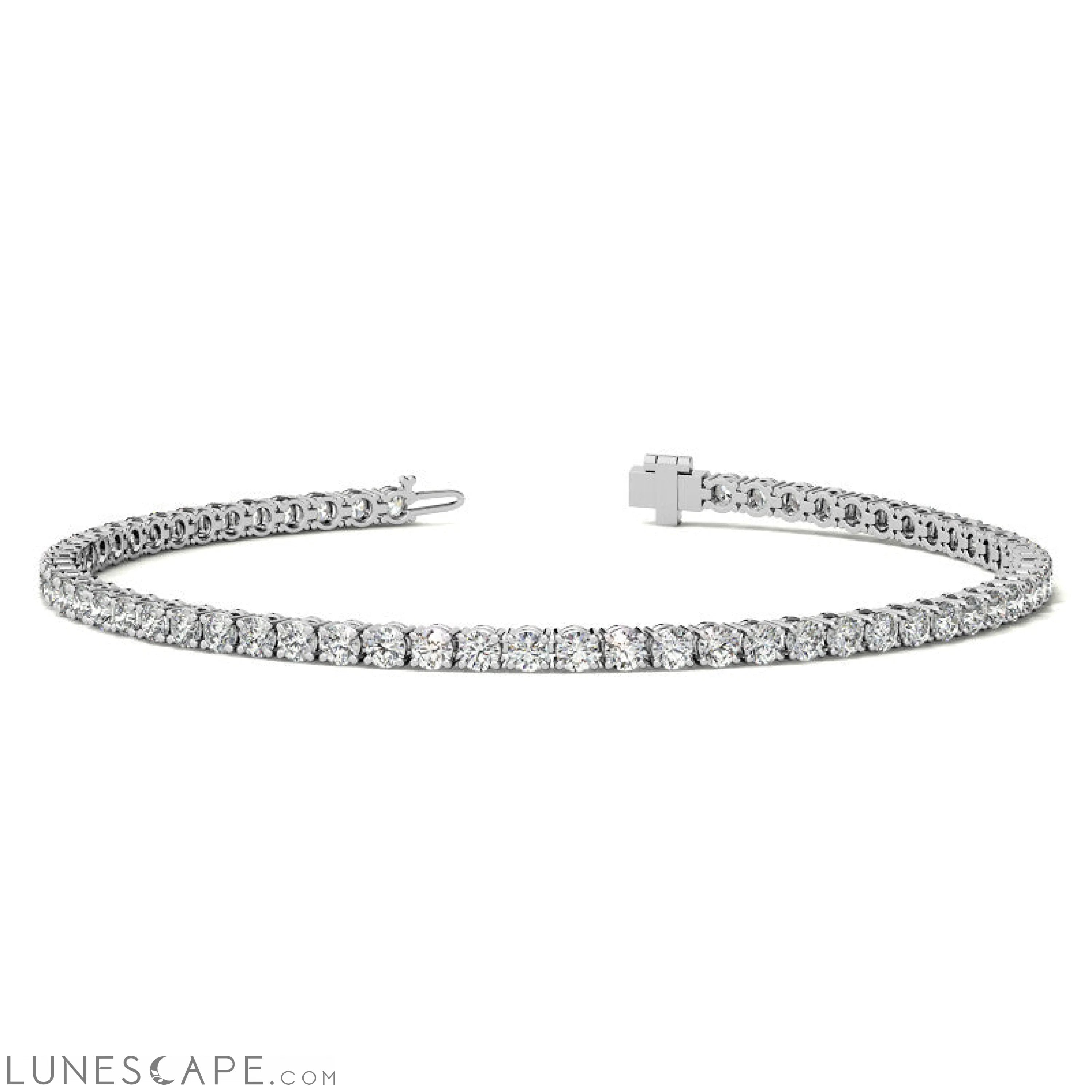 3.50 CTW Diamond Tennis Bracelet  in 14kt White/Yellow Gold (G/Vs) AGI Certified LUNESCAPE